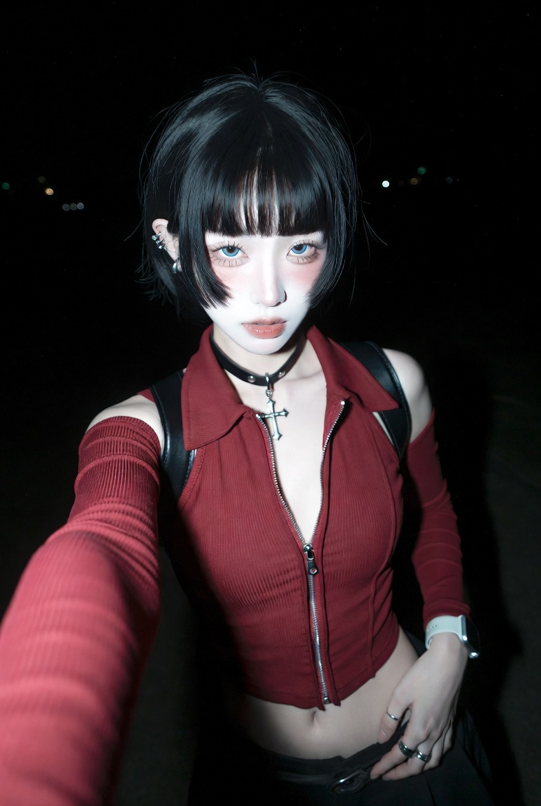Burgundy Flashcore Night Selfie