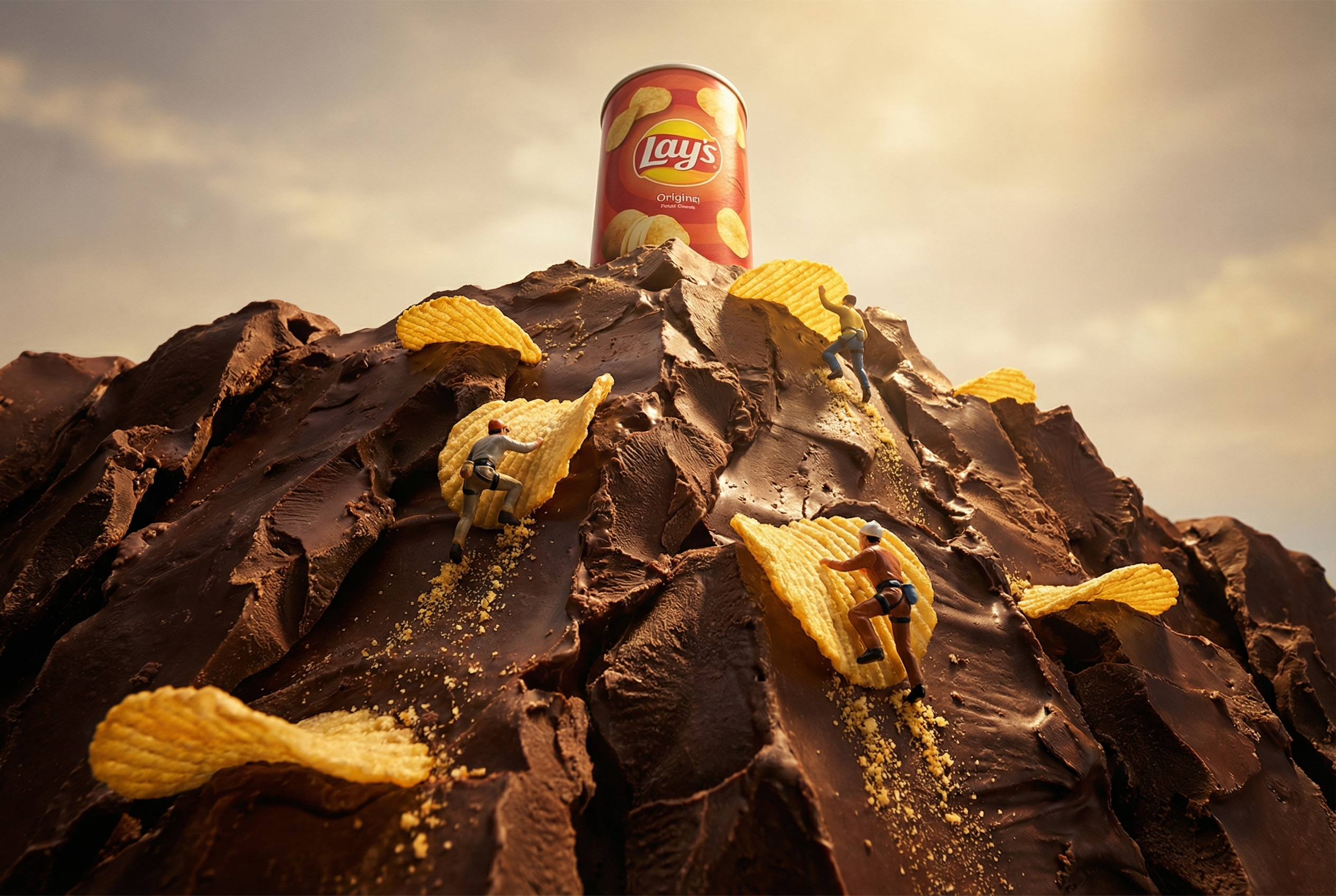 Tiny Climbers on a Chocolate Chip Cliff