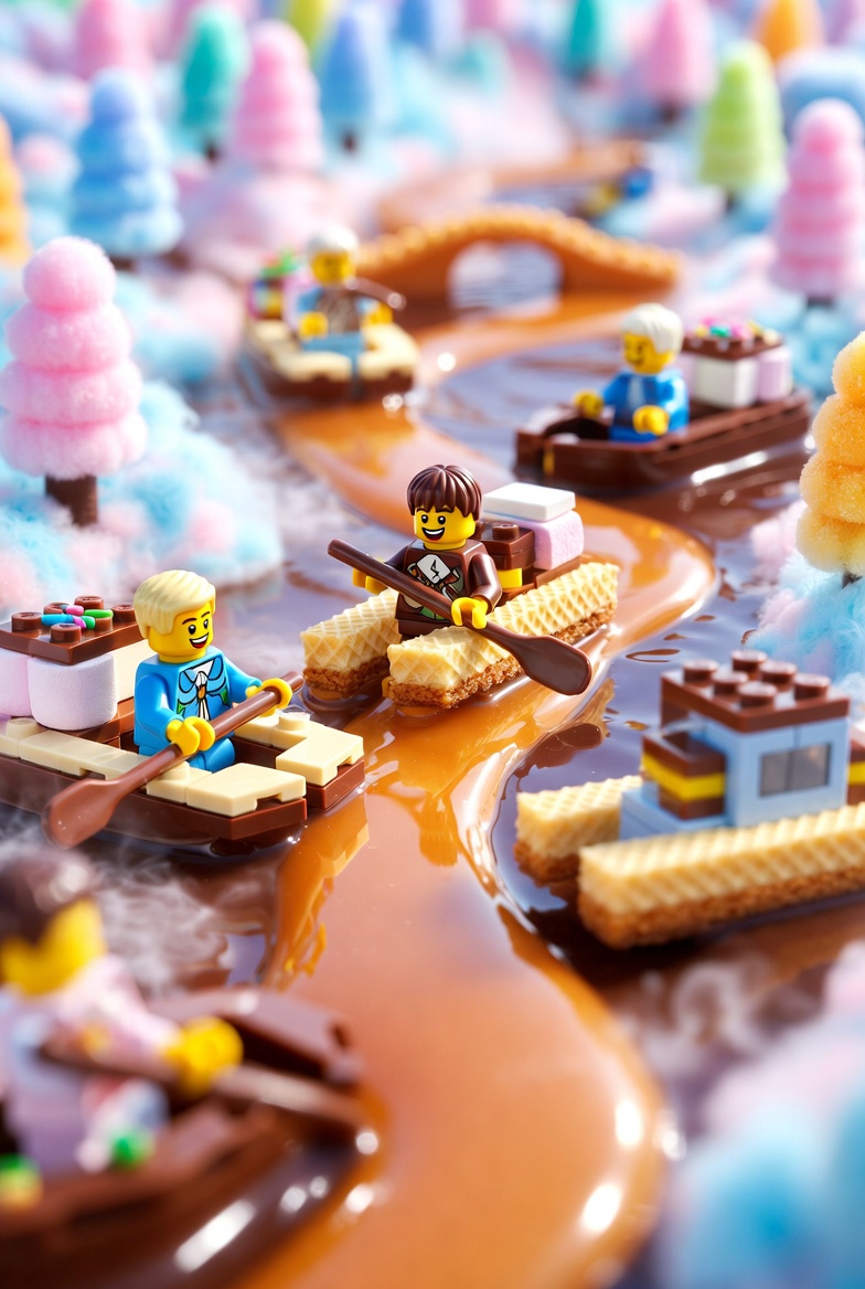 Lego Candy Boats on a Caramel River