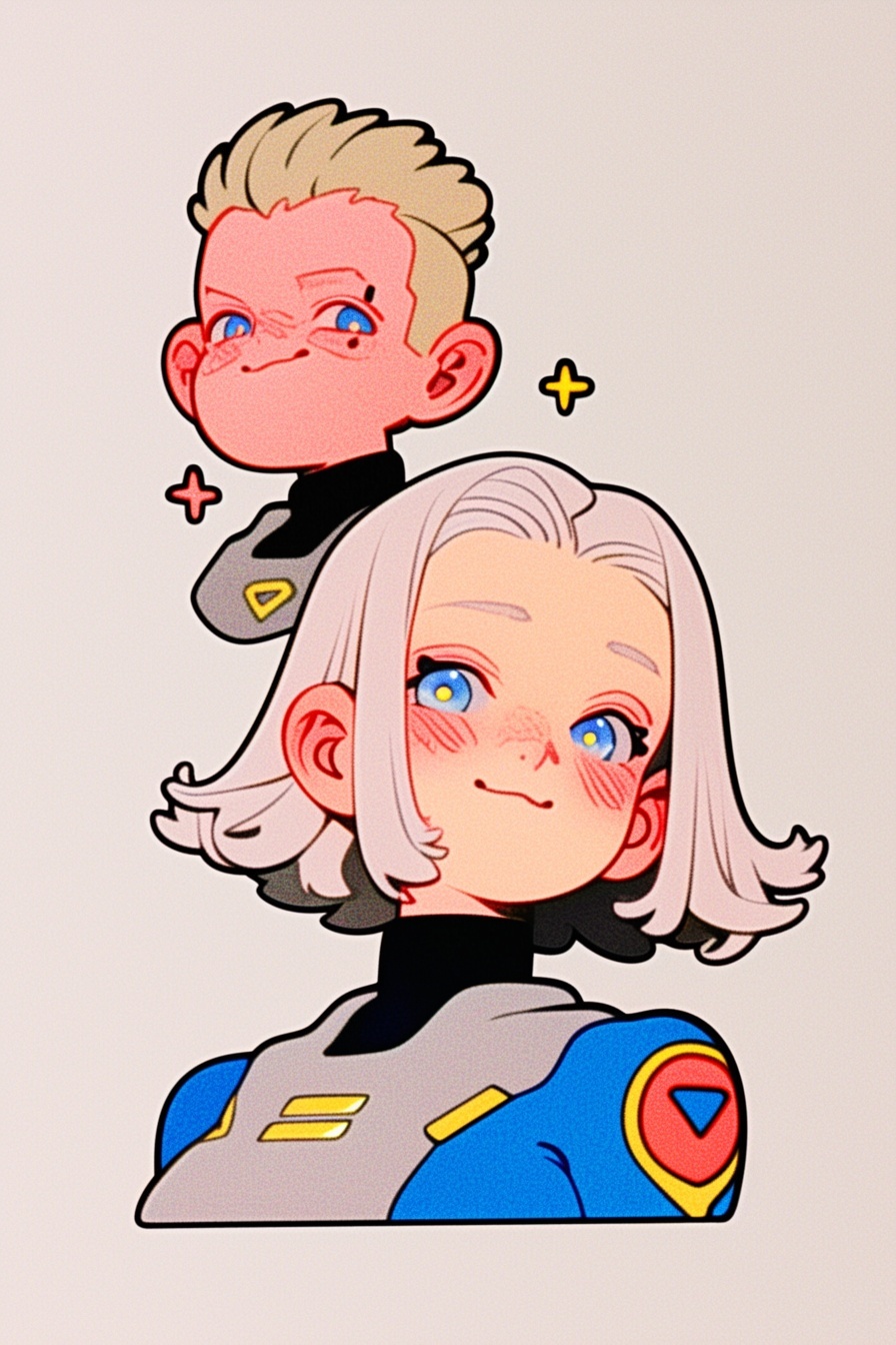 Chibi Starship Captain and Artificer with Holograms