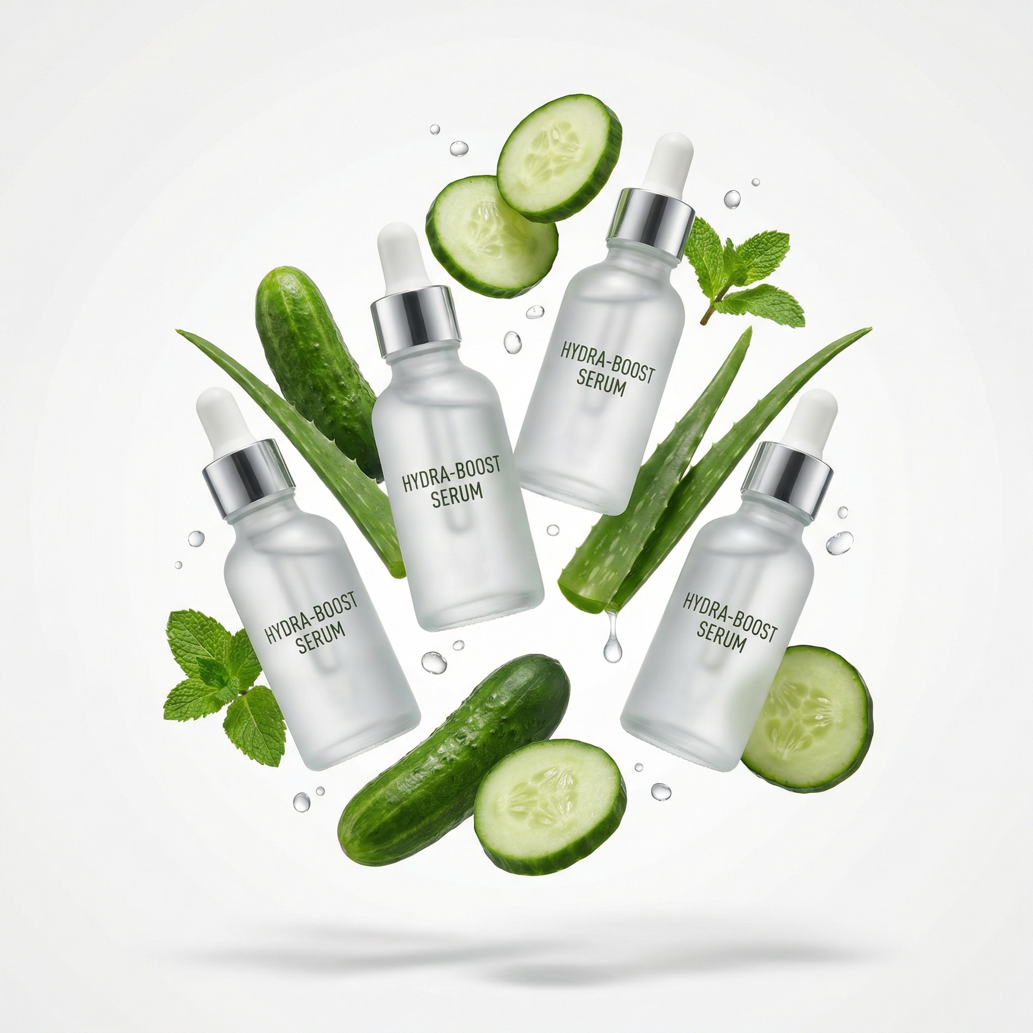 Floating Product with Fresh Ingredients Advertising Template