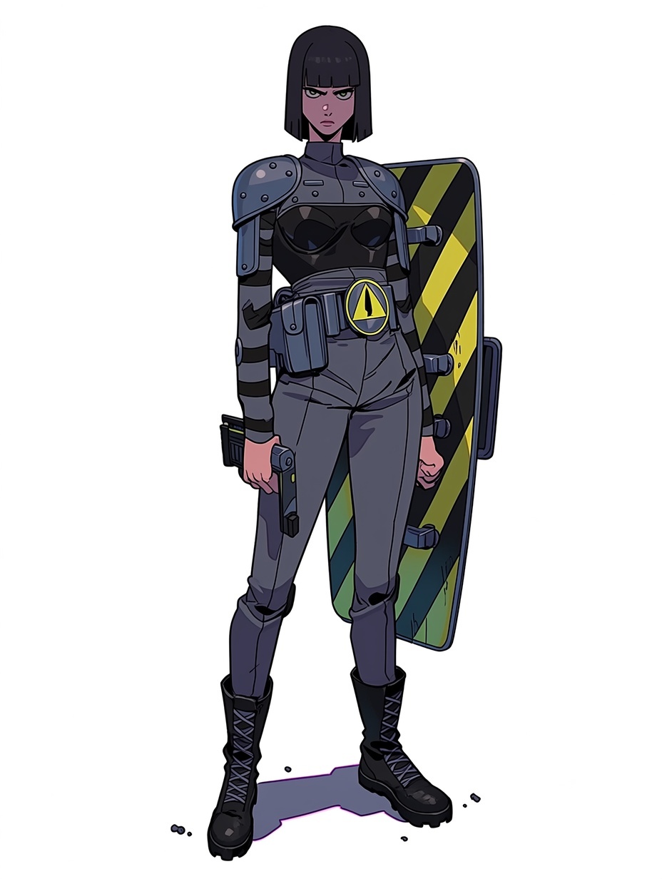 Neon Fallout Vigilante with an Anti-Rad Shield