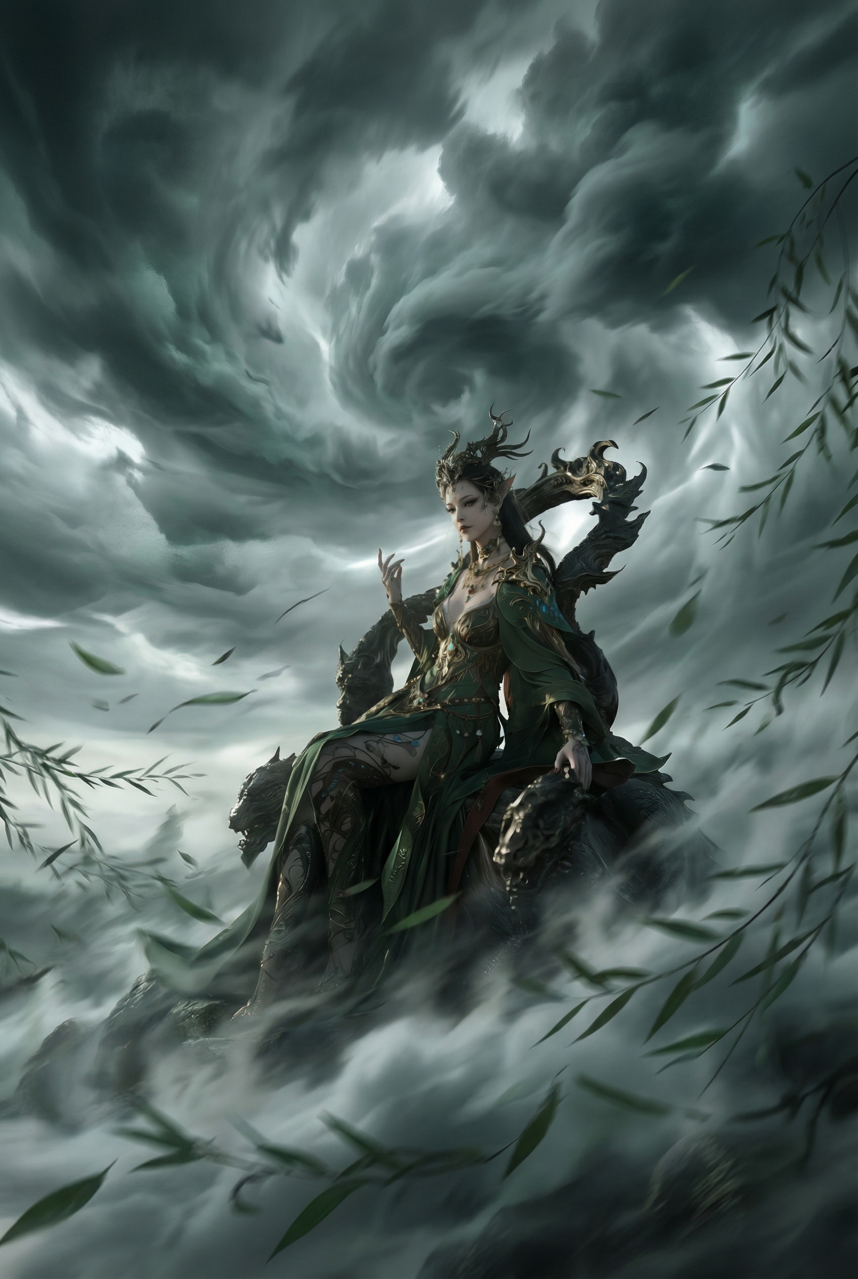 Ink-Green Xianxia Atmosphere Enhancement Template