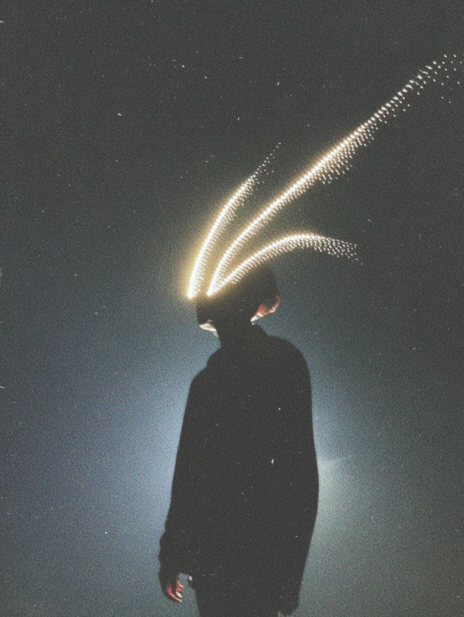 Chrome-Winged Alien Playing Electric Guitar