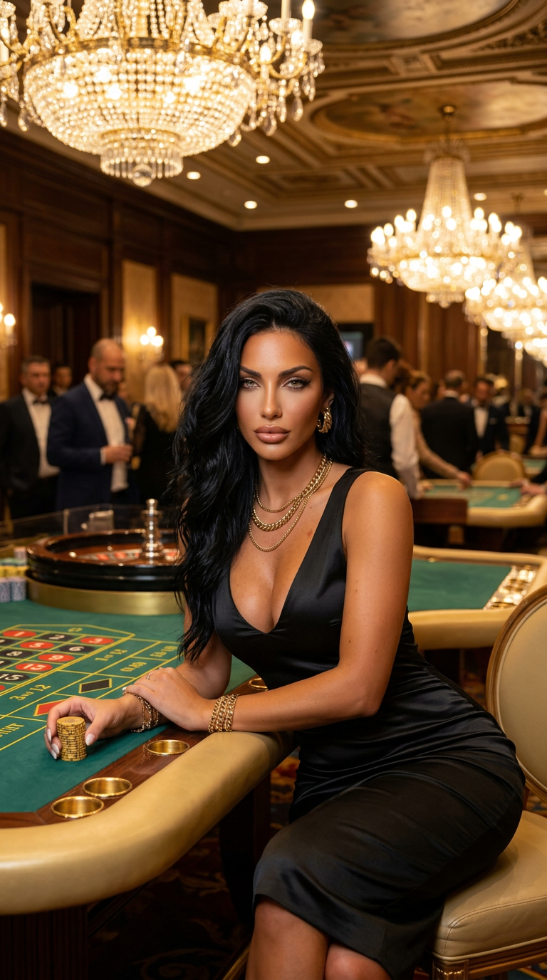 Alessia at the Monte Carlo Roulette Table