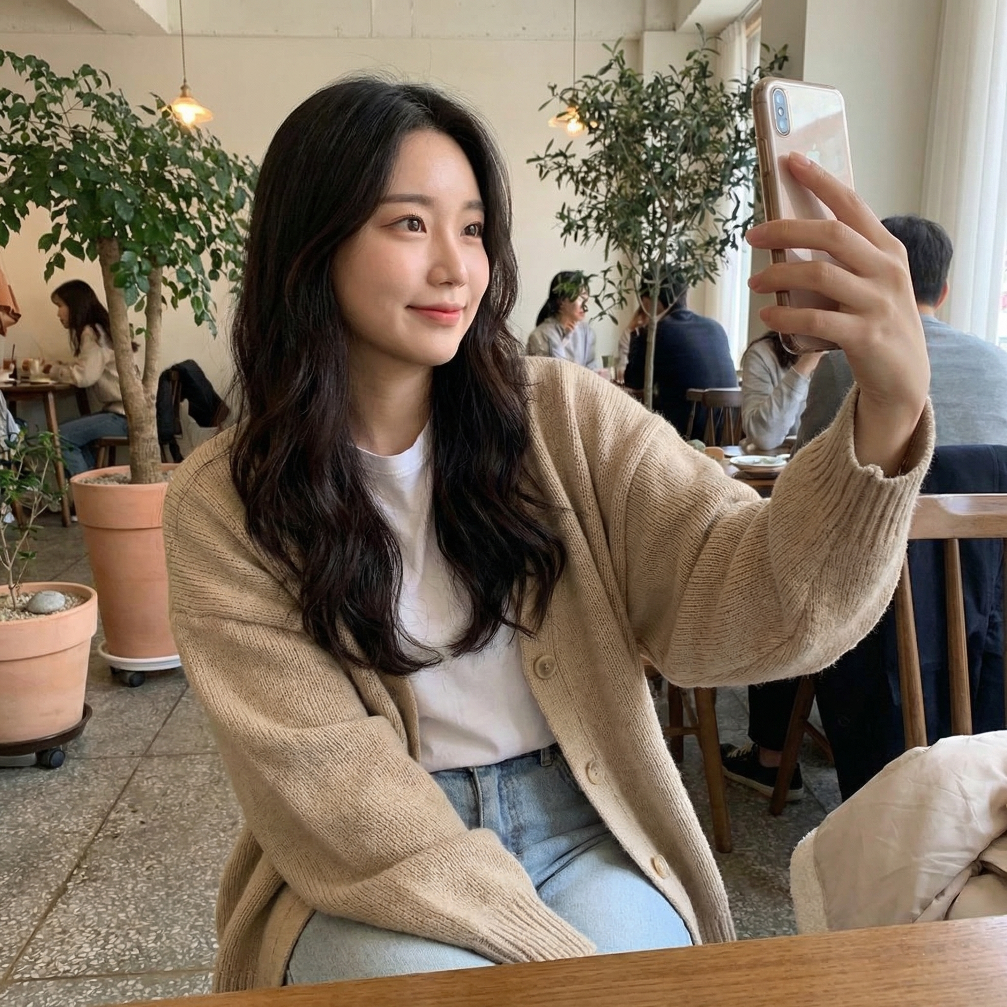 Candid Korean Influencer Selfie Template
