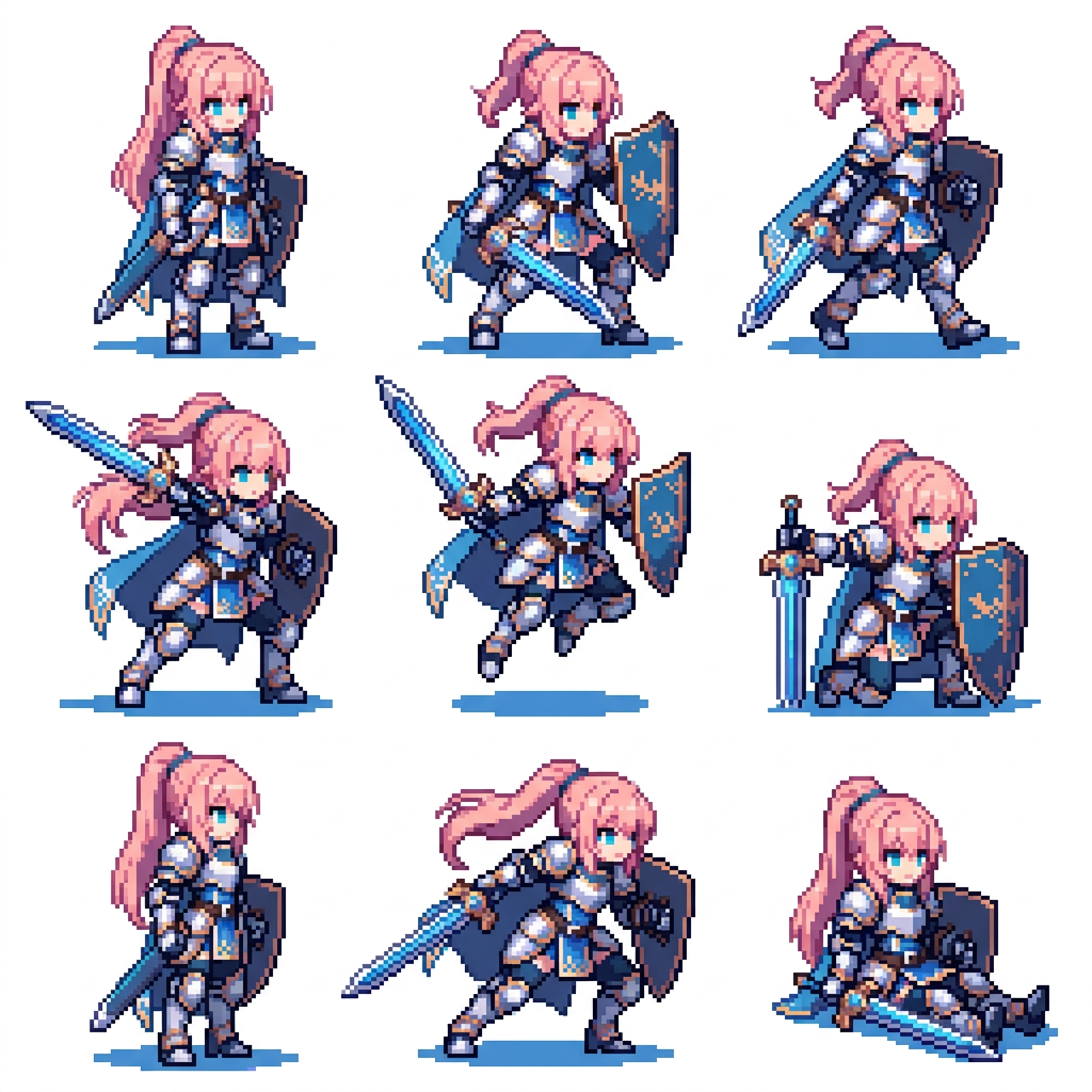 Side-Profile Action Pose Grid Template