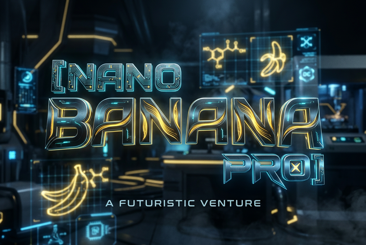 Título decorativo cinematográfico Nano Banana Pro