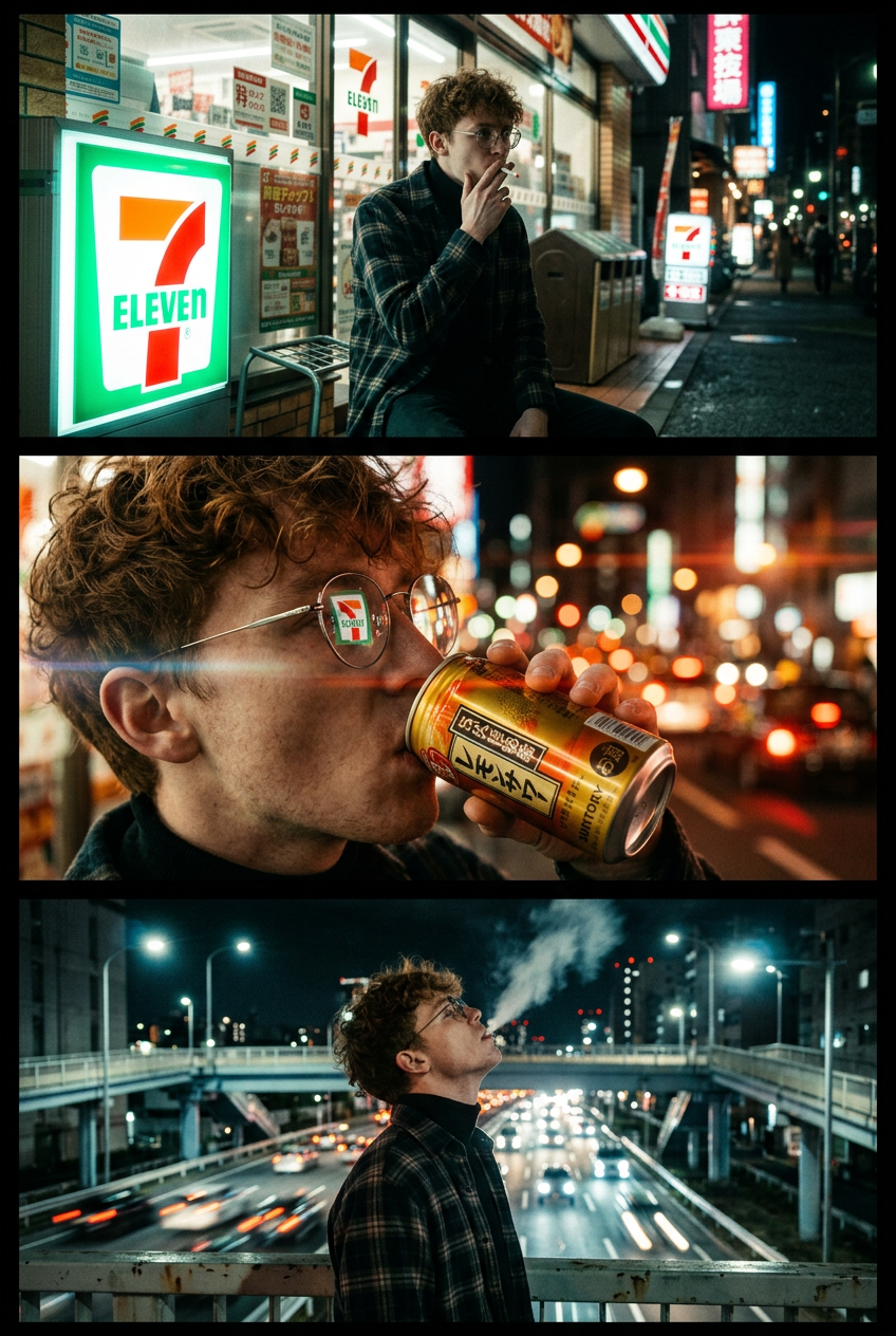 Urban Noir Convenience Store Triptych