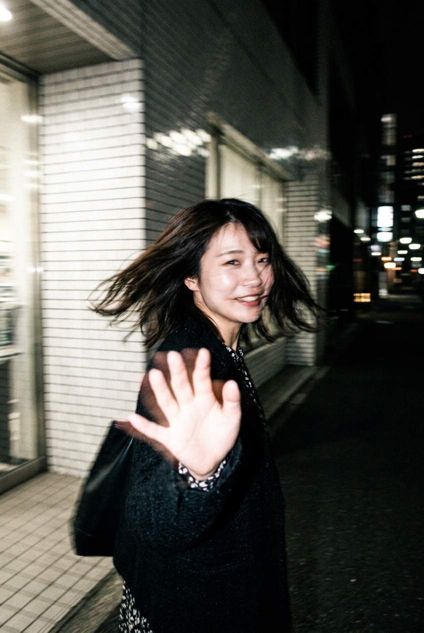 Motion-Blurred Tokyo Sidewalk Snapshot