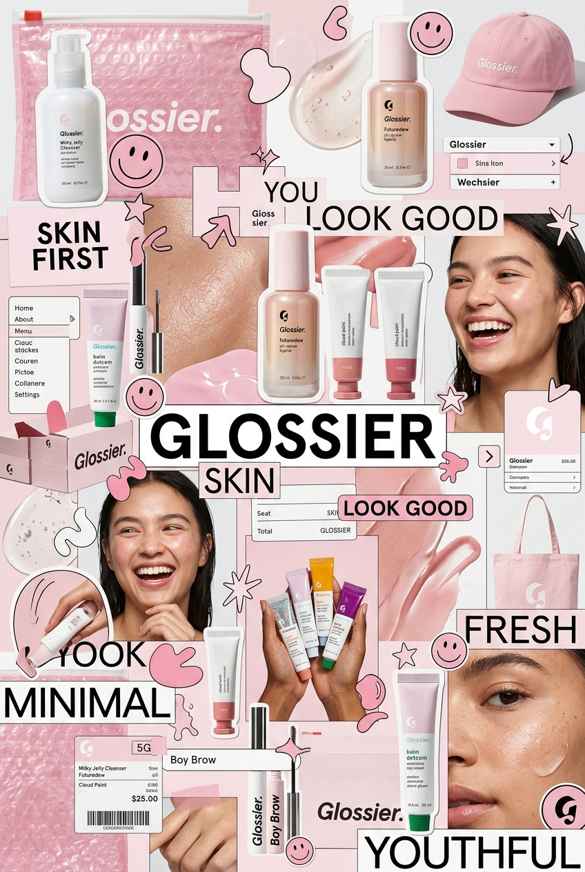 Glossier“肌肤优先”编辑品牌情绪板