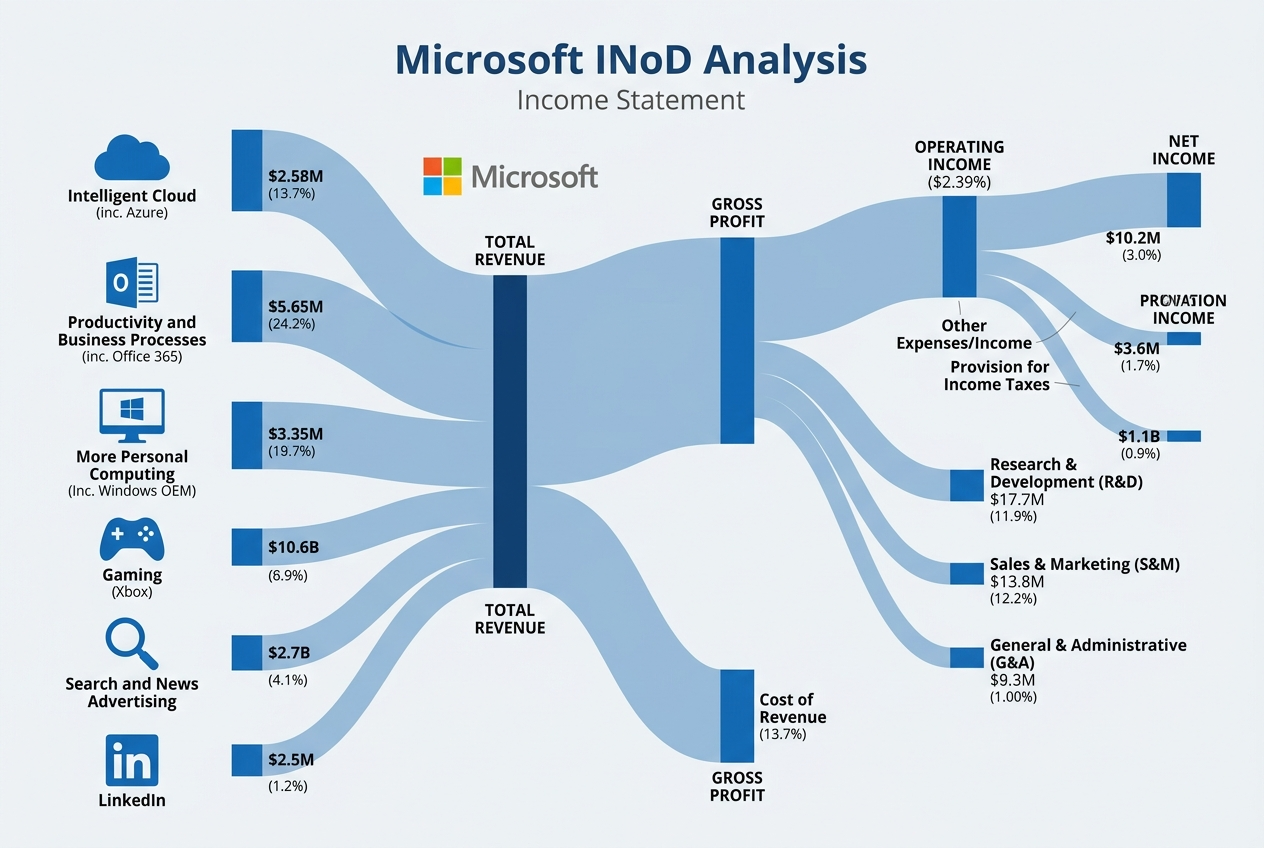 Modèle de diagramme de Sankey de compte de résultat d’entreprise