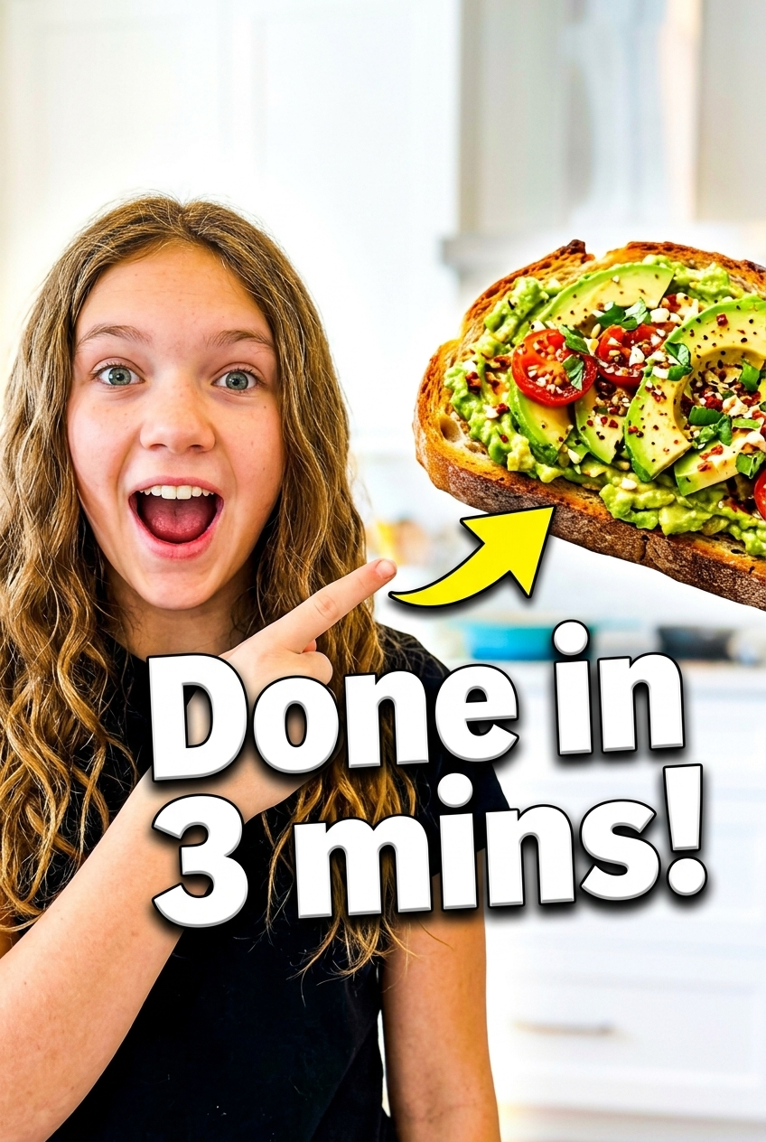 Virales Thumbnail für Avocadotoast in drei Minuten