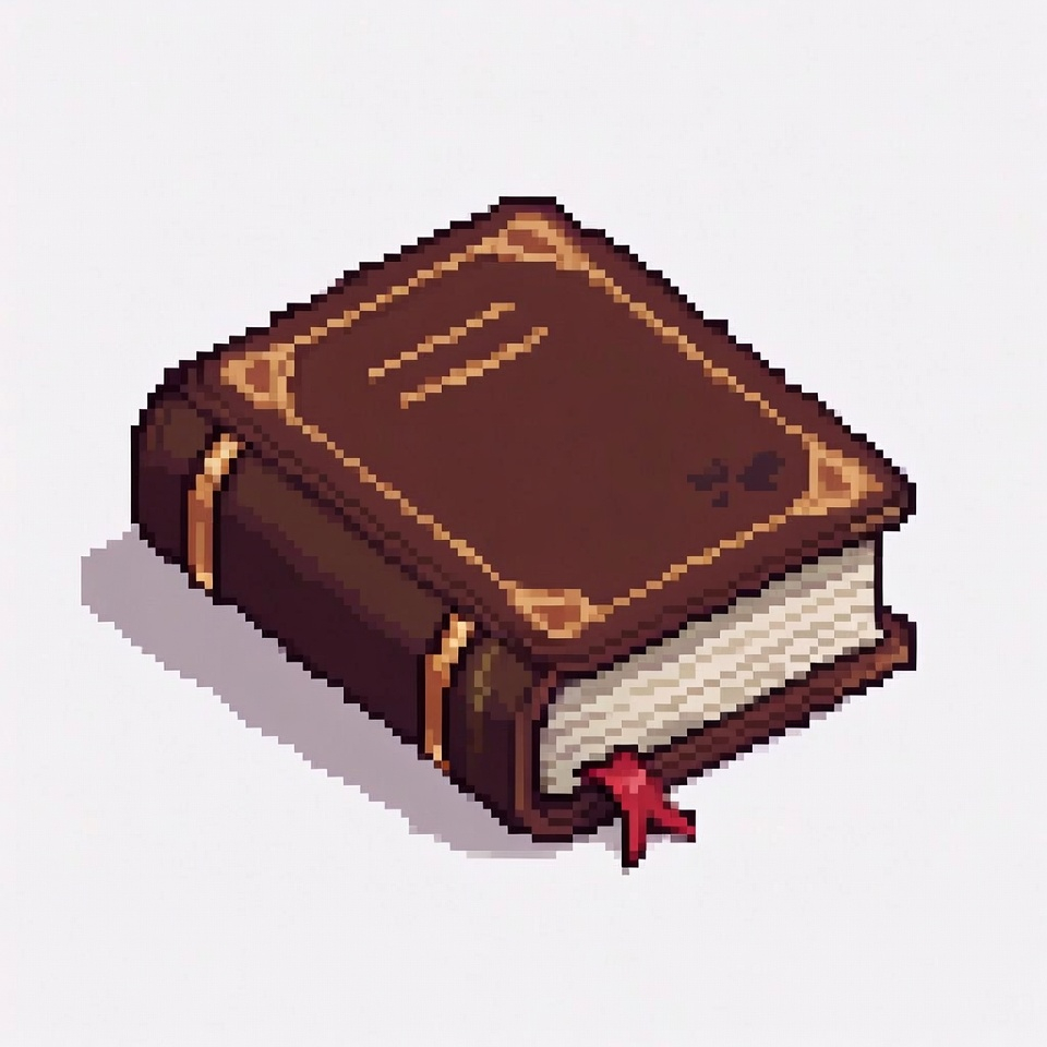 Изометрический пиксельный RPG-предмет в виде книги