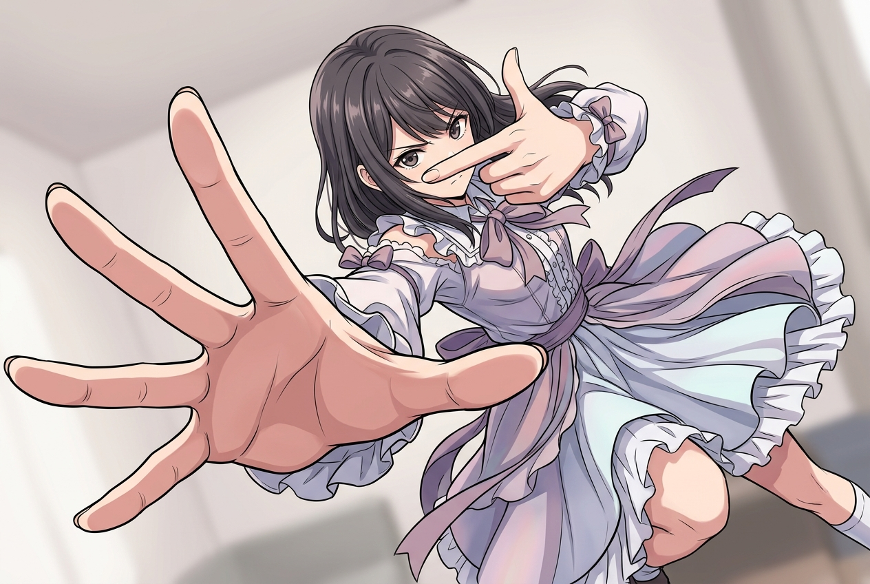 Yumekawa Anime Girl in a Wide-Angle Battle Pose