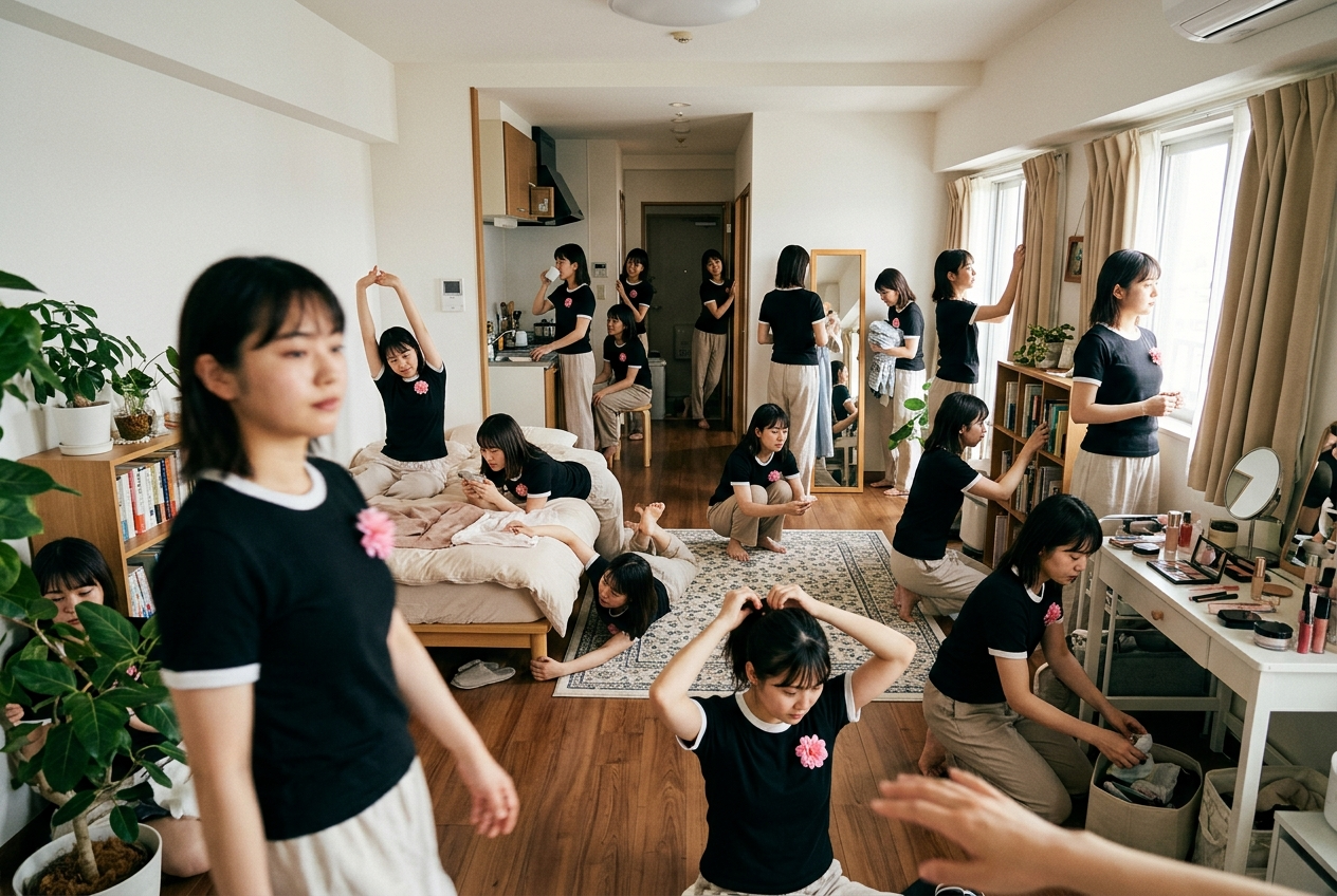Thirty Clones in a Lived-In Tokyo Apartment