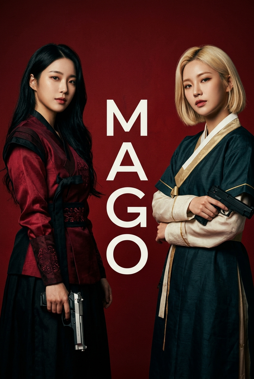 Armed Hanfu Duo on a Red MAGO Poster