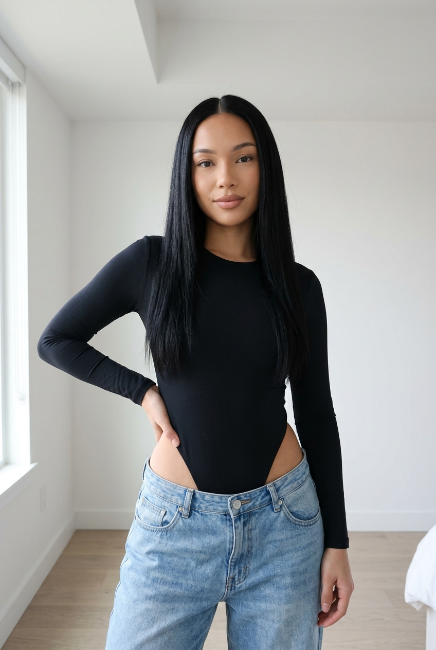 Y2K Fit Check in a High-Cut Bodysuit and Low-Rise Jeans