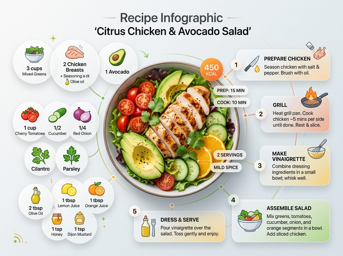 Modern Editorial Recipe Infographic Template