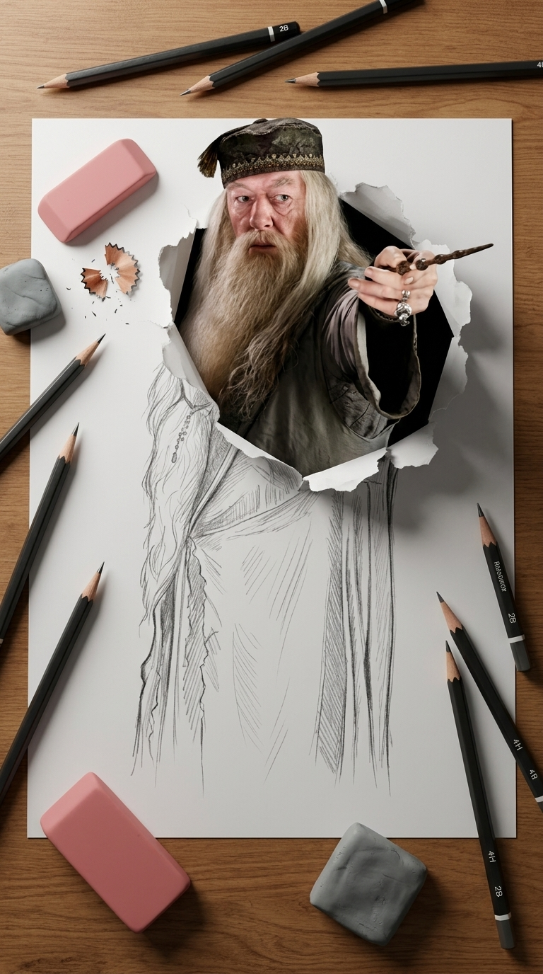 Emerging from a Graphite Sketch into Reality