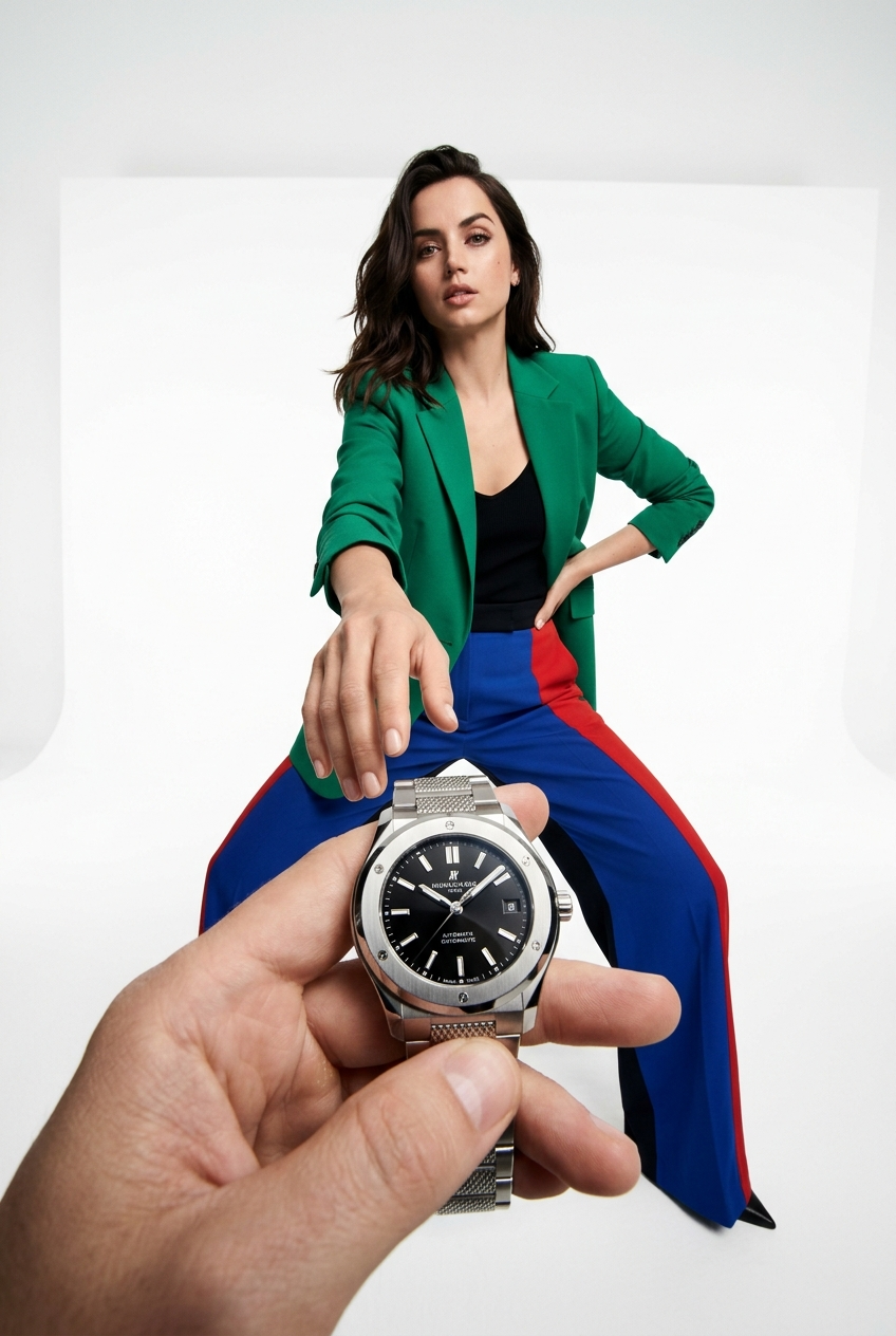Luxury Watch in an Exaggerated Fashion Perspective