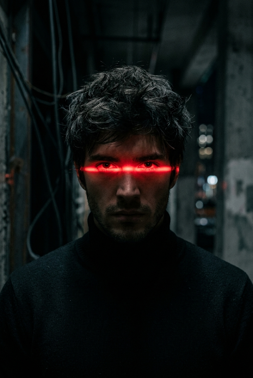 Red Neon Across the Cyberpunk Gaze