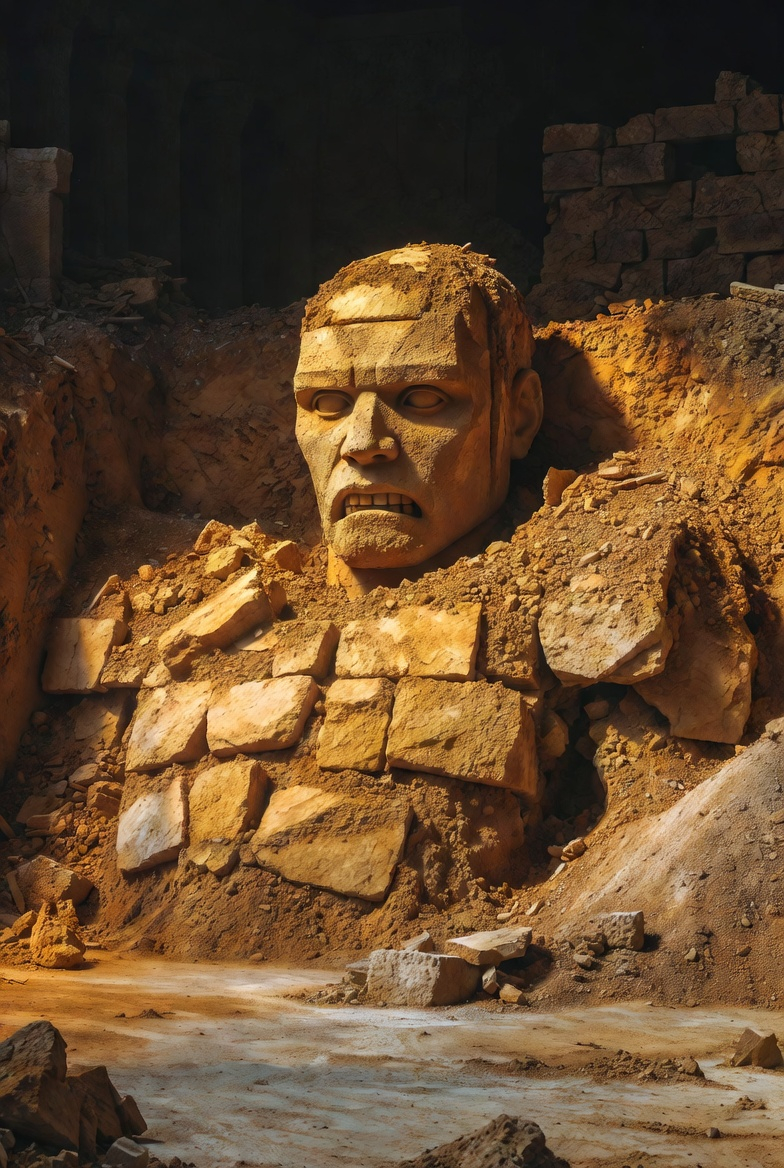 Fearsome Golem Unearthed at an Archaeological Dig
