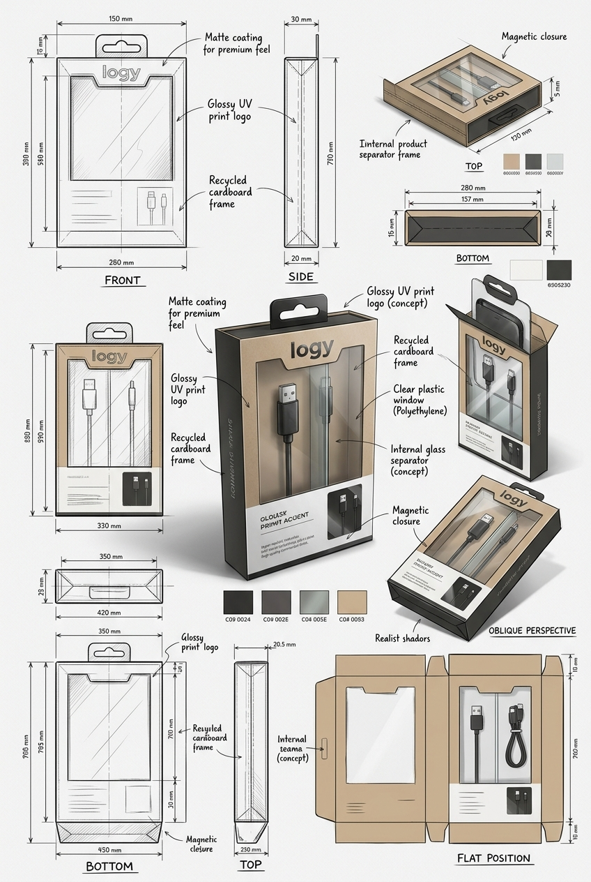 Industrial Packaging Design Sheet Template