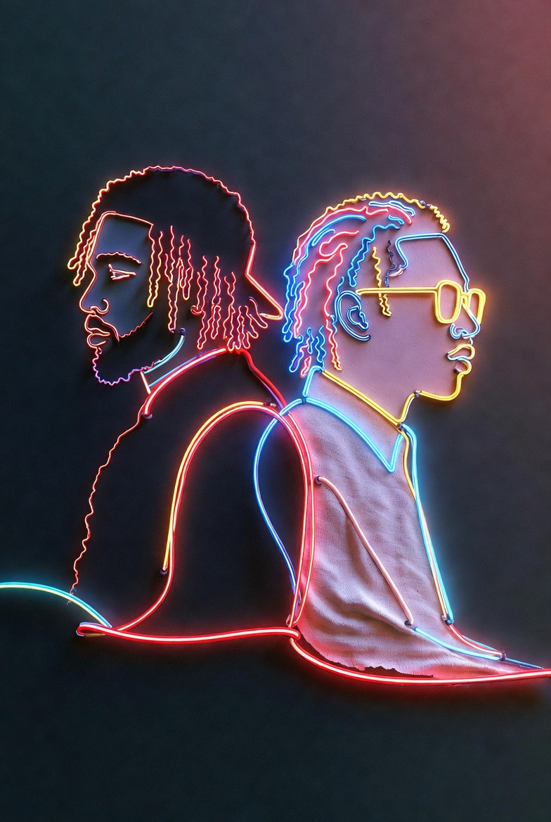 Aus demselben Stoff: Neon-Musikduo