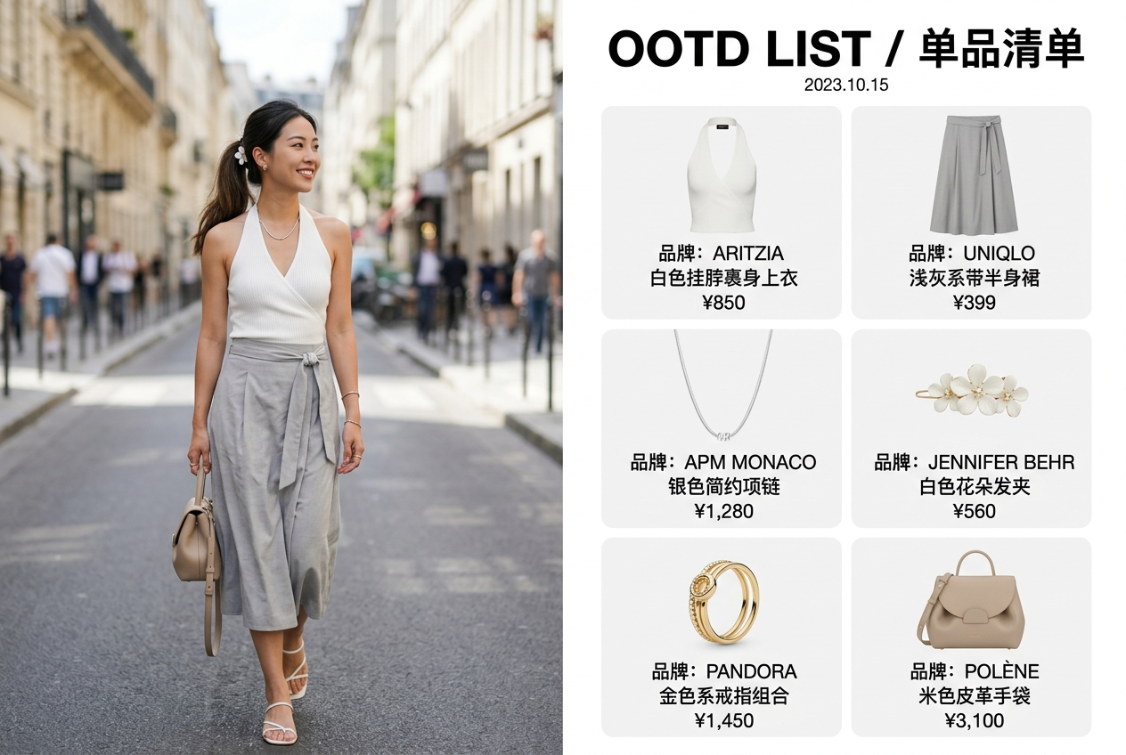 East Asian Street-Style OOTD Catalog Collage