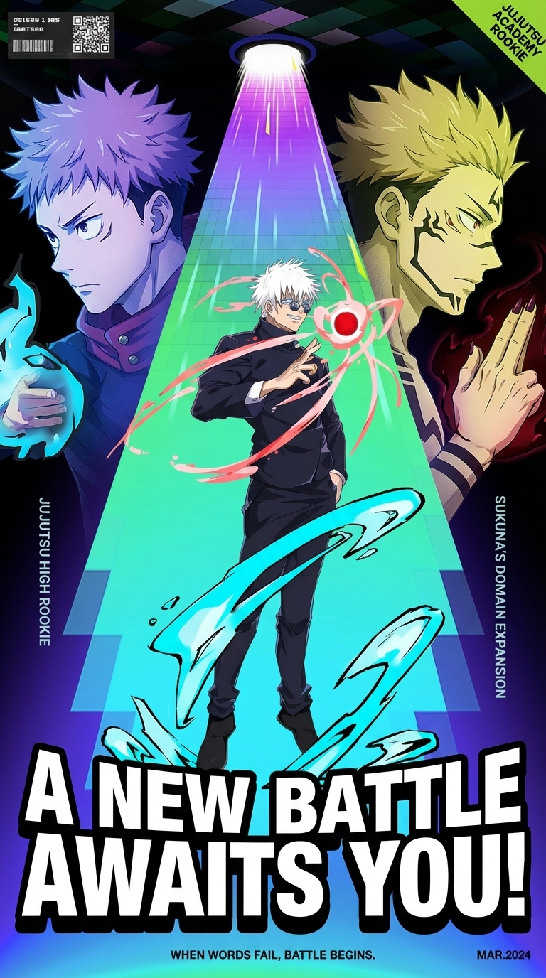 New Battle Neon Cyber Anime Poster