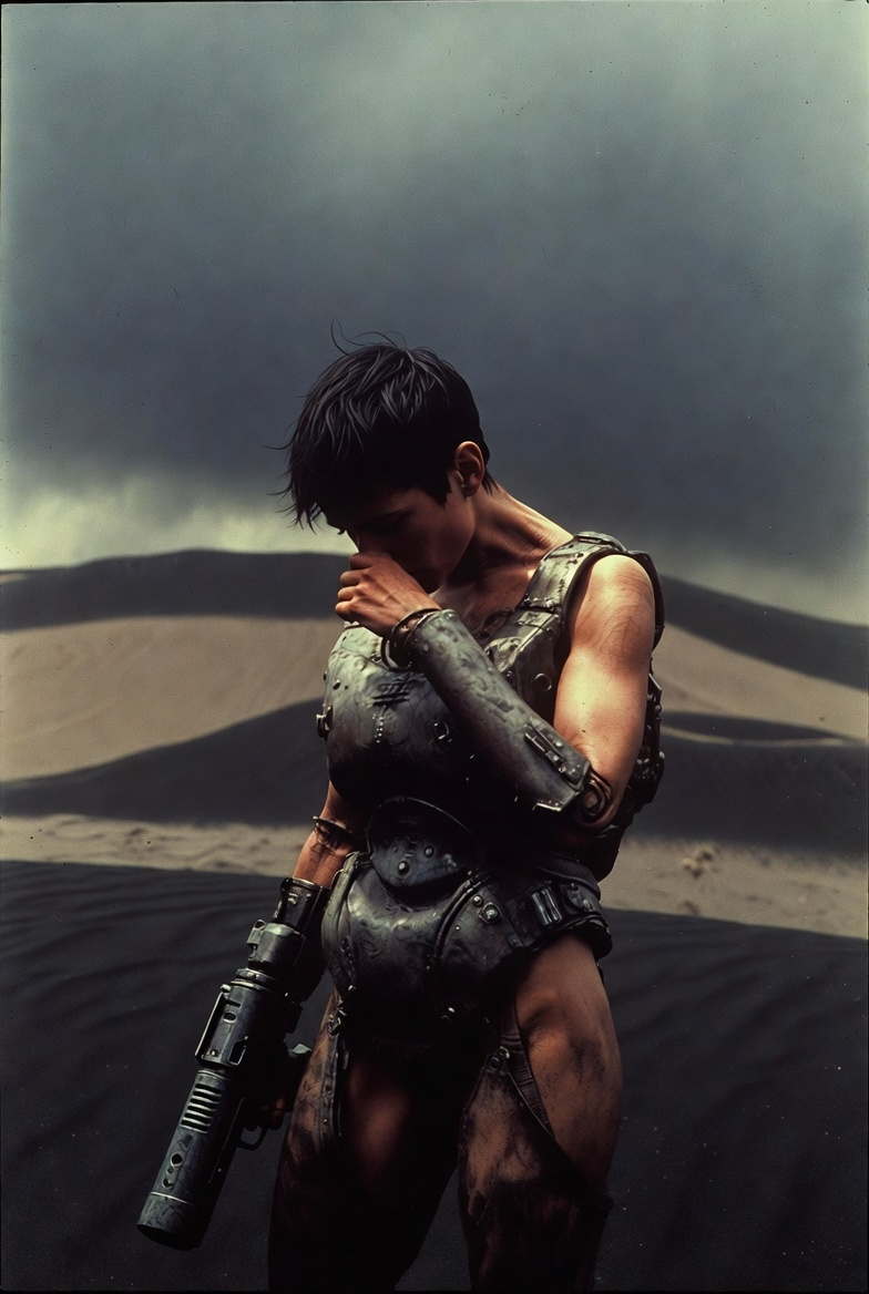 Biopunk Space Marine on a Black Sand Planet
