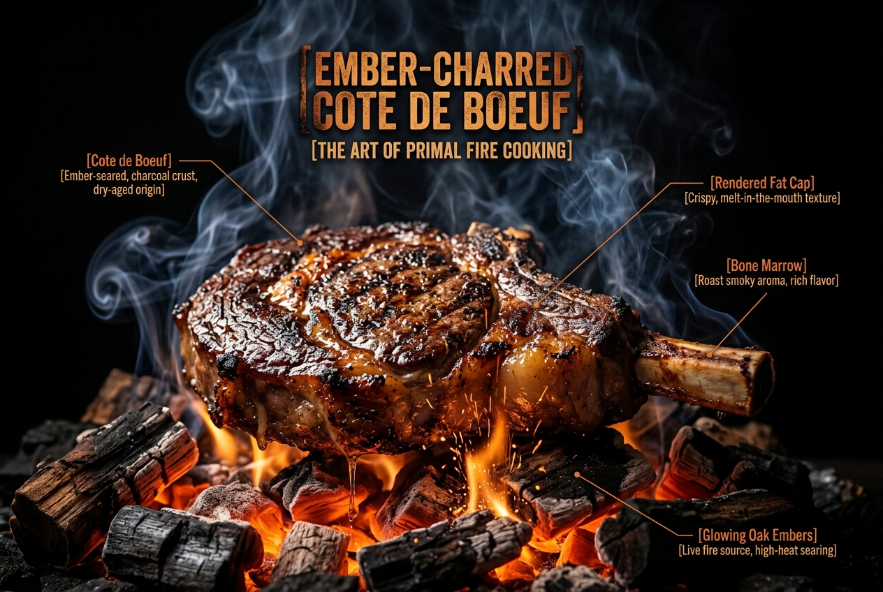 Plantilla de póster de cocina al fuego vivo