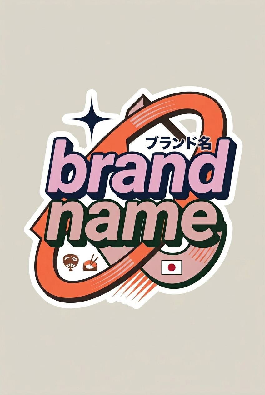 Y2K Japanese Brand Badge Template