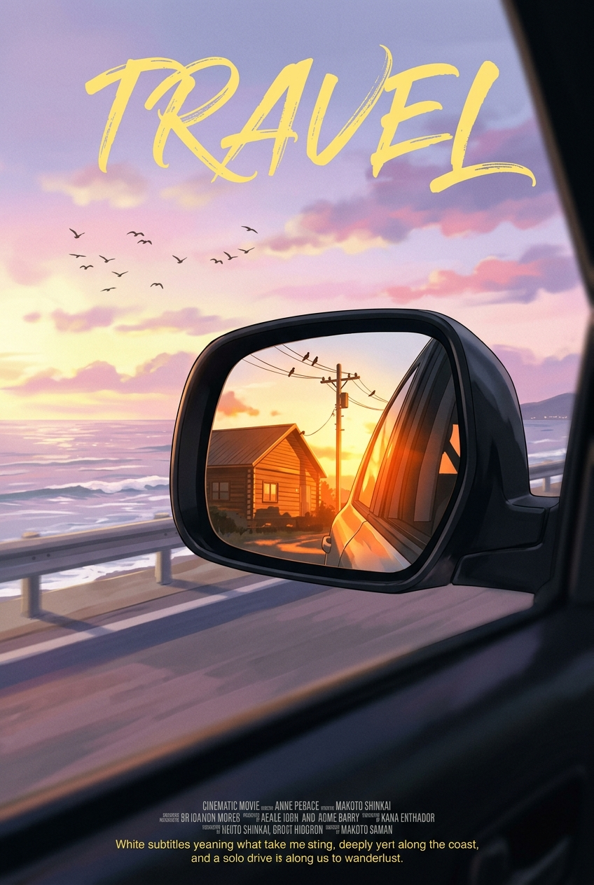 Sunset Journey in the Side Mirror