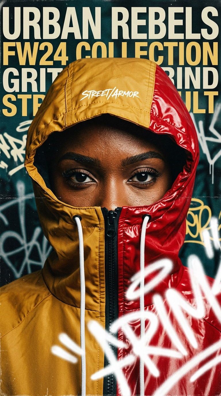 Blick aus einer Graffiti-Streetwear-Kapuze