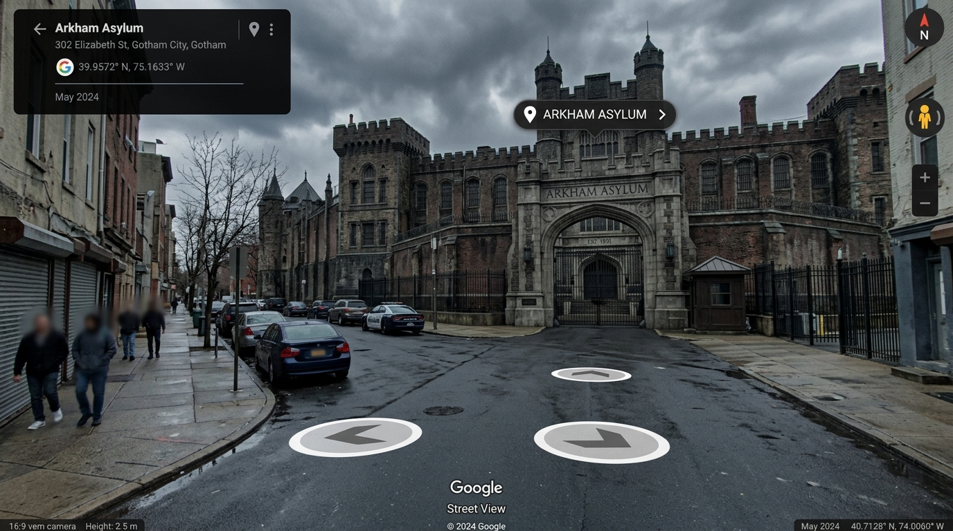 Arkham Asylum in Google Street View