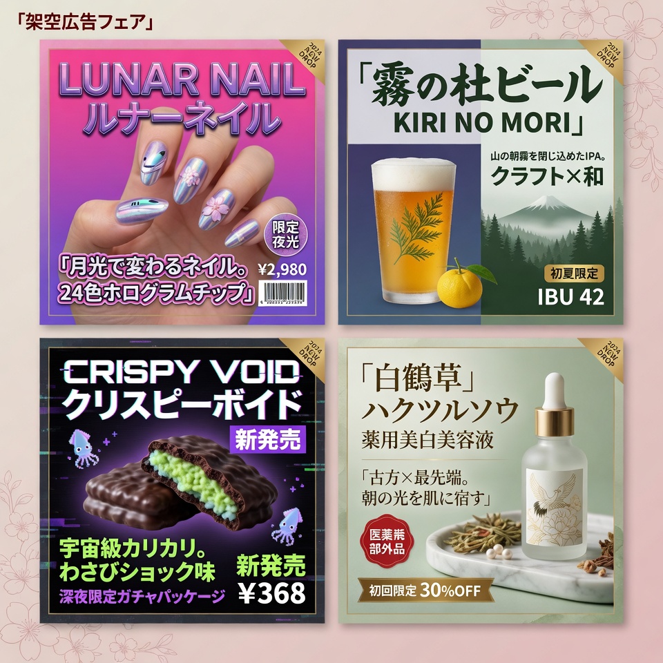 Four Trendy Fictional Japanese Advertisements