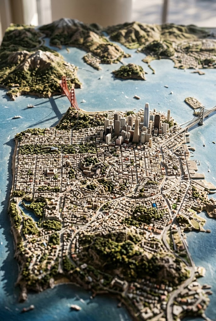 Physical Miniature City and Terrain Model Template