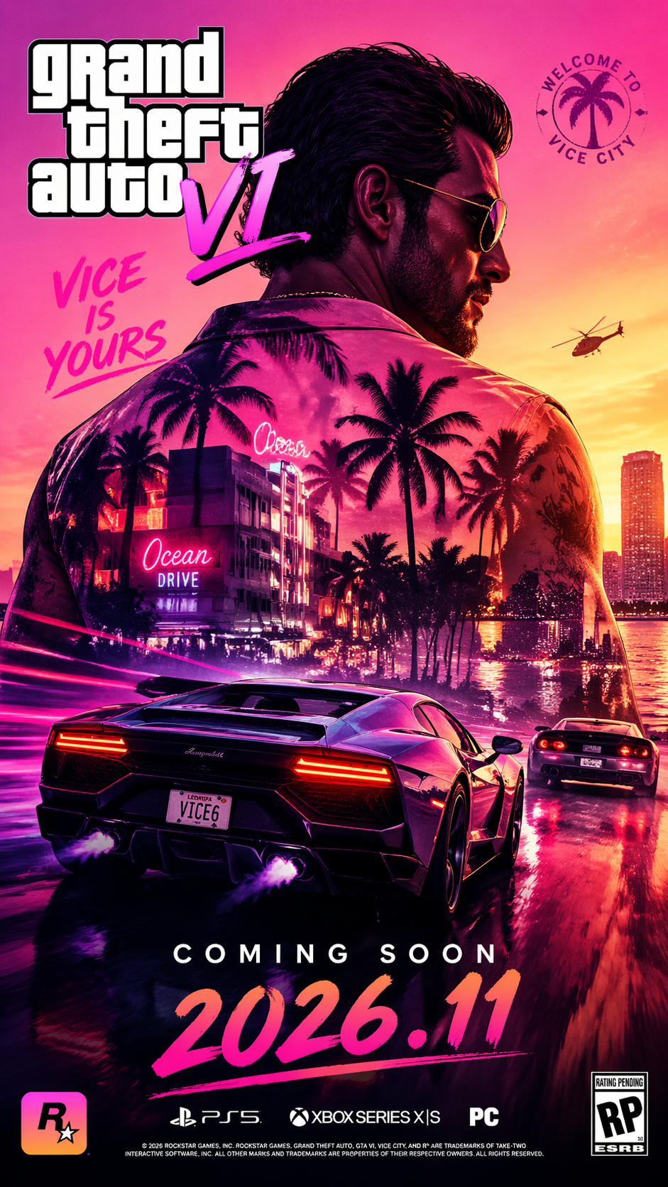 GTA 6 Miami Neon Open-World Poster