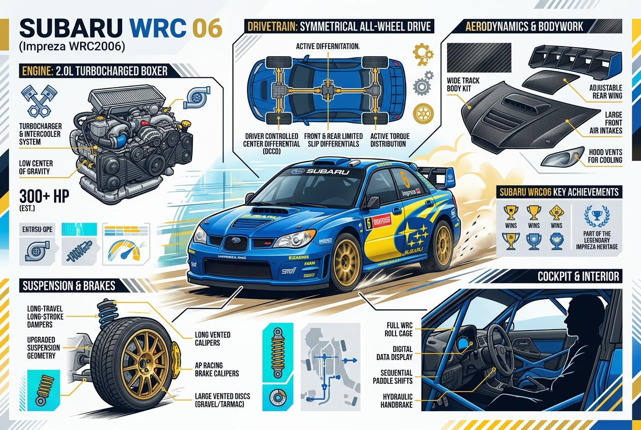 Subaru WRC 06 Annotated Infographic