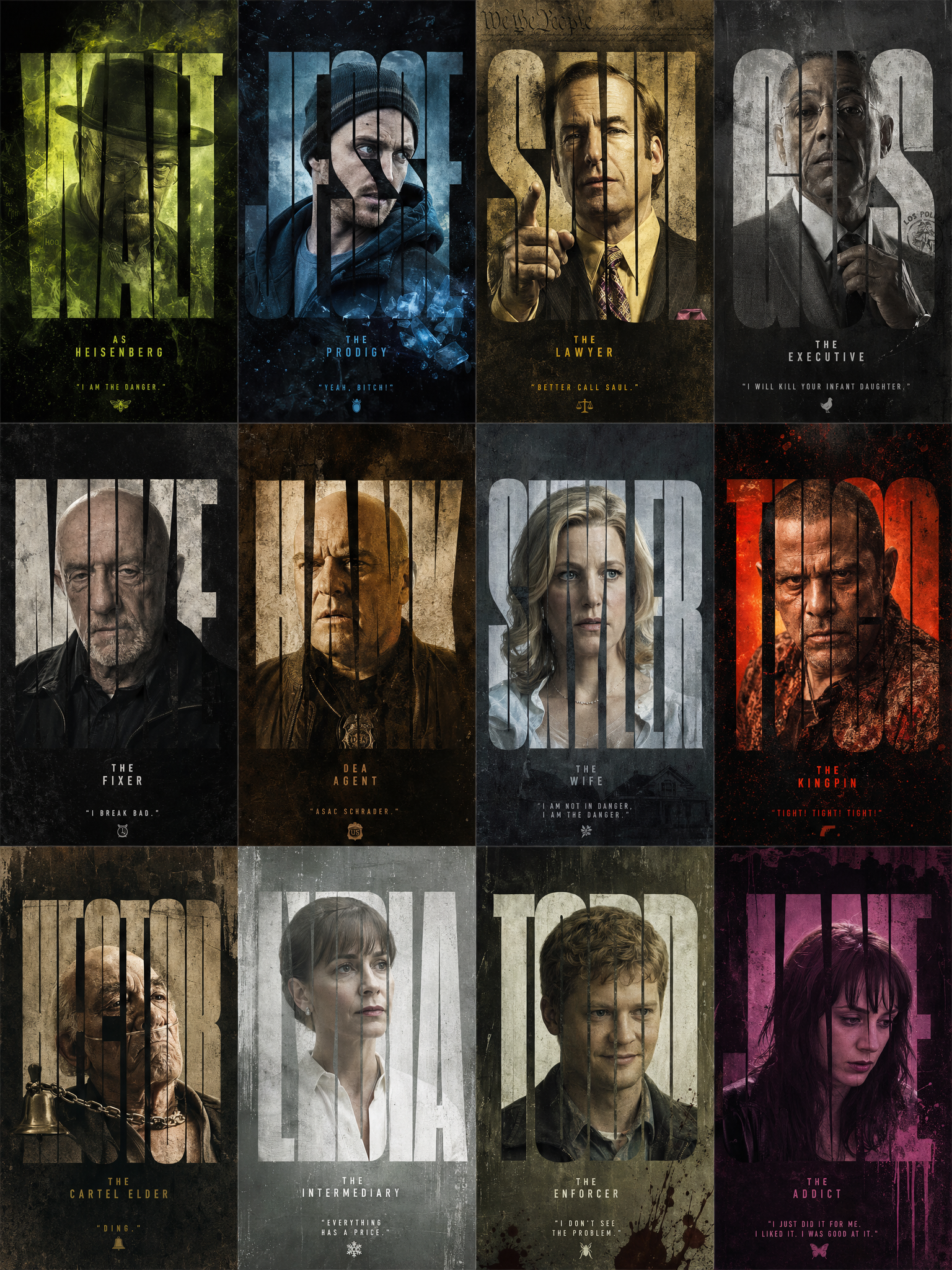 Breaking Bad Grunge Cast Title Cards