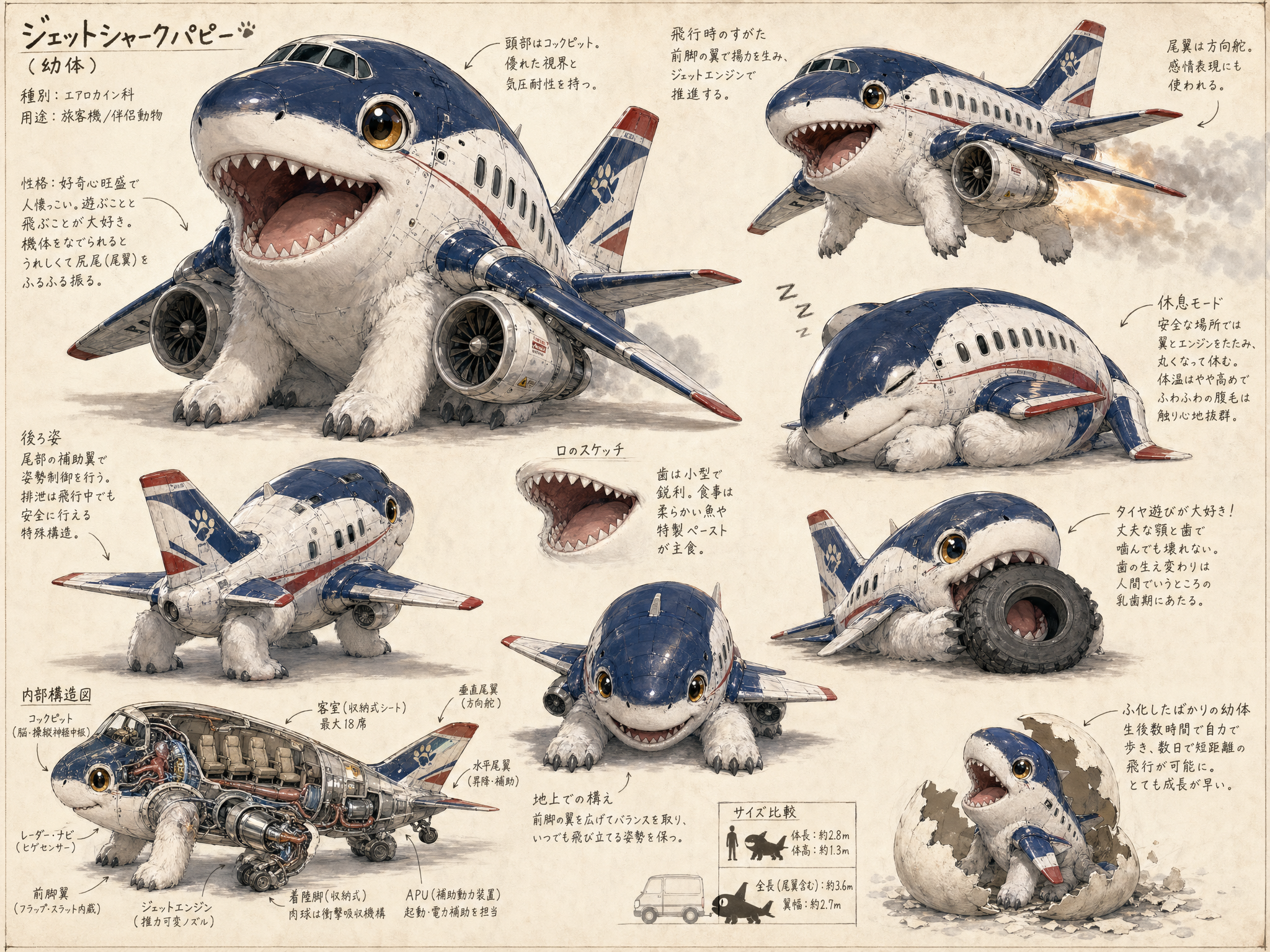 Baby Shark-Dog Passenger Jet Creature Sheet