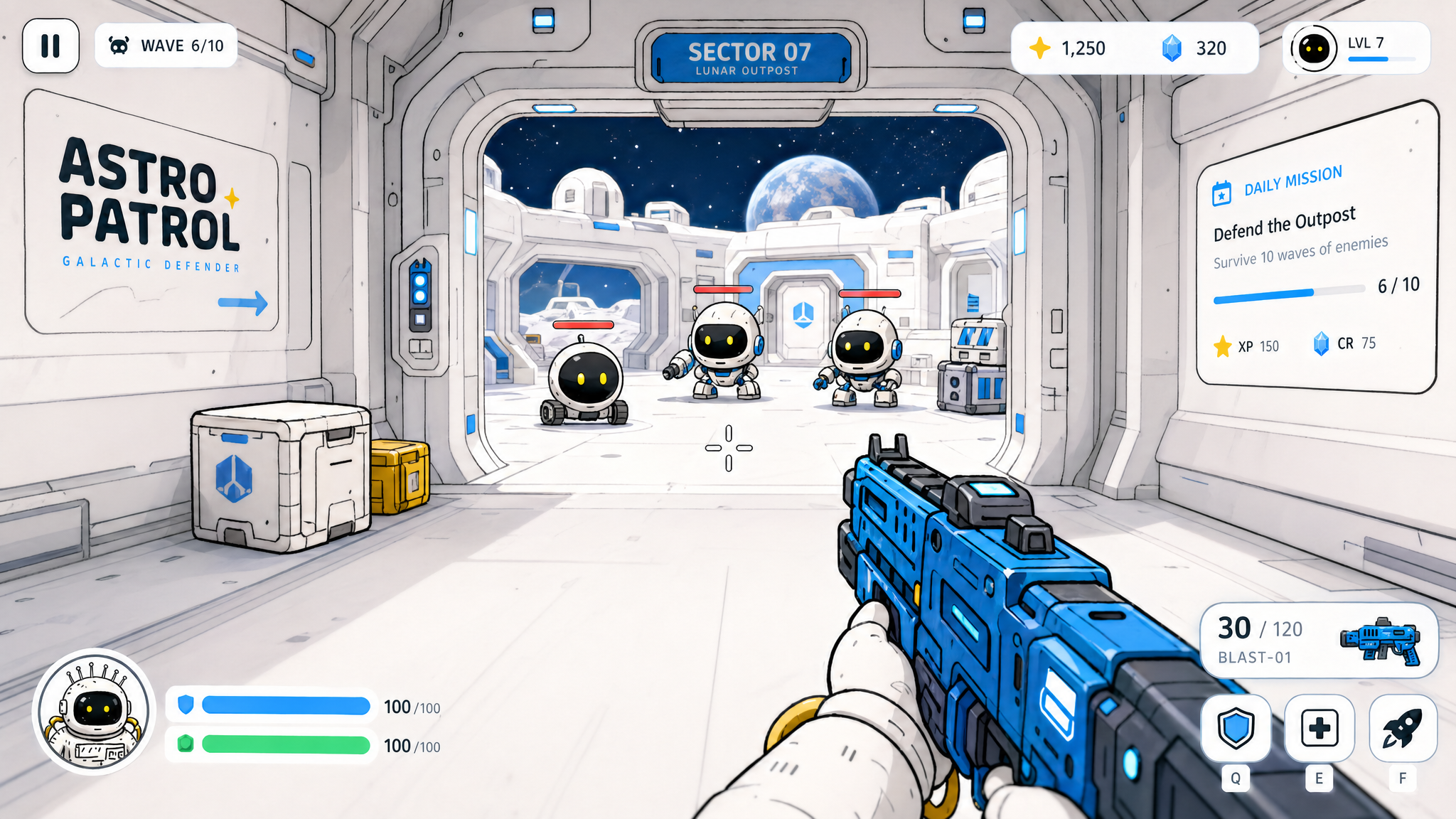 Chibi First-Person Shooter Interface
