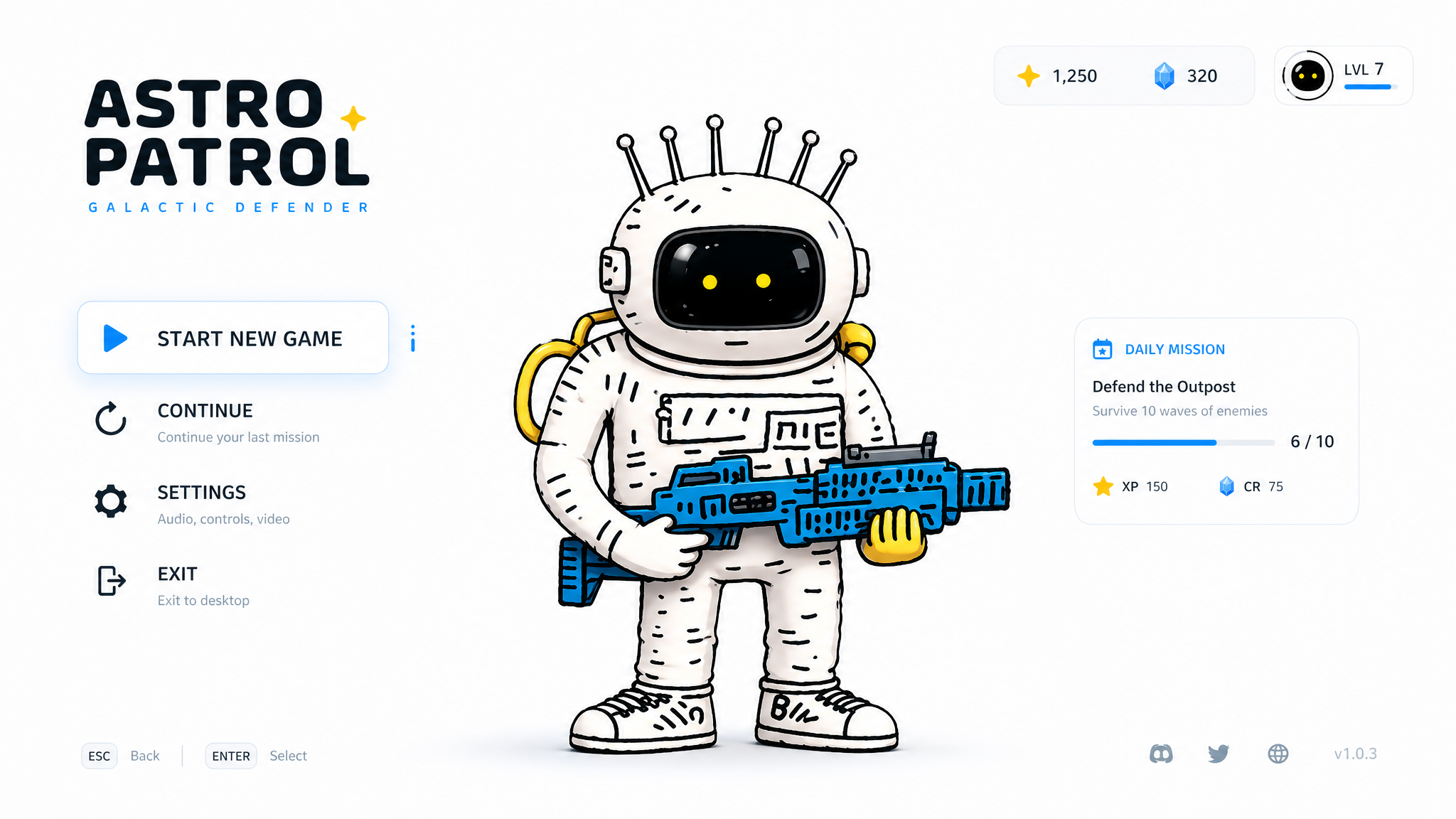 Modèle minimaliste d’écran de lobby de jeu