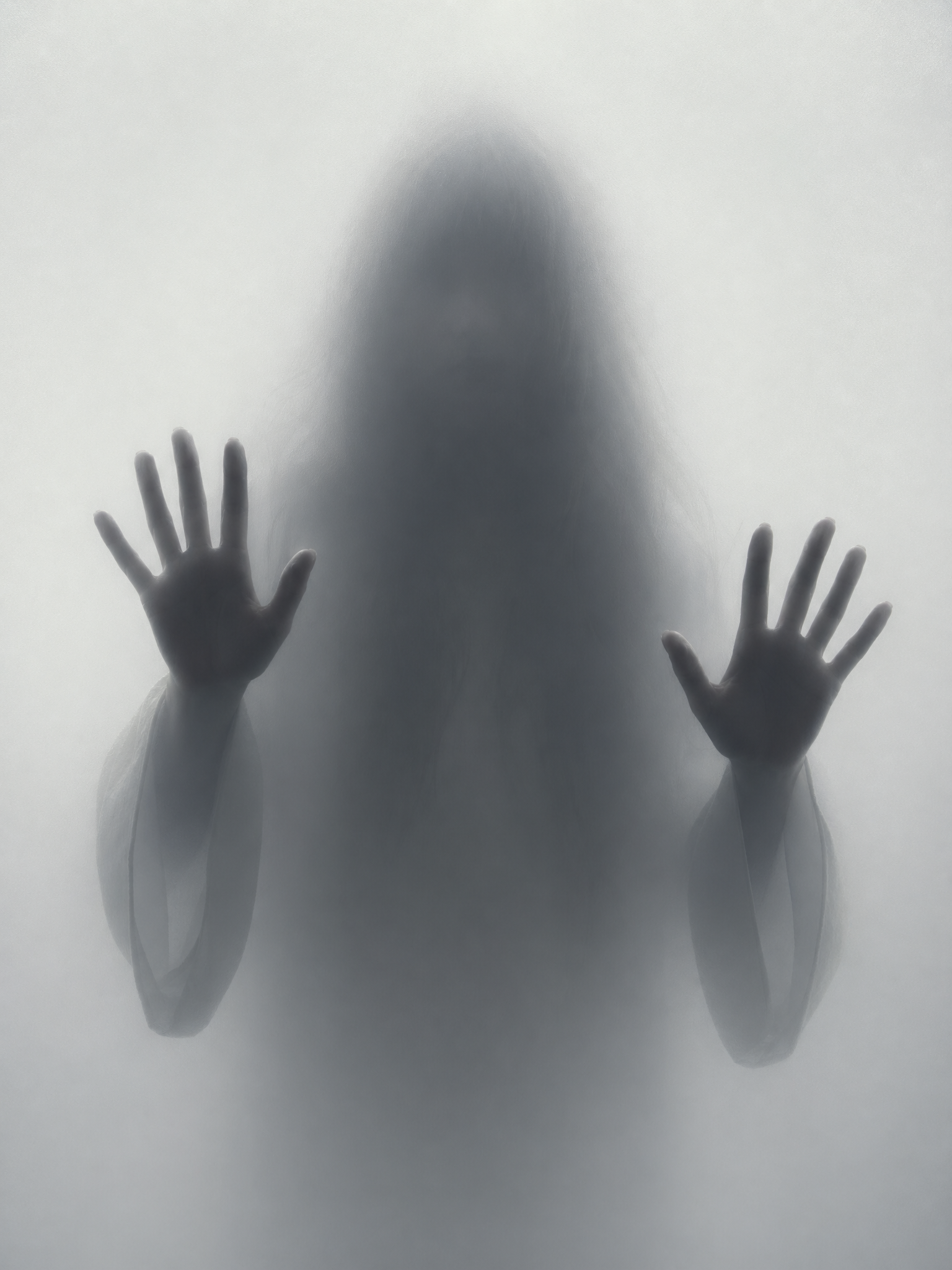 Silhouette behind Frosted Glass
