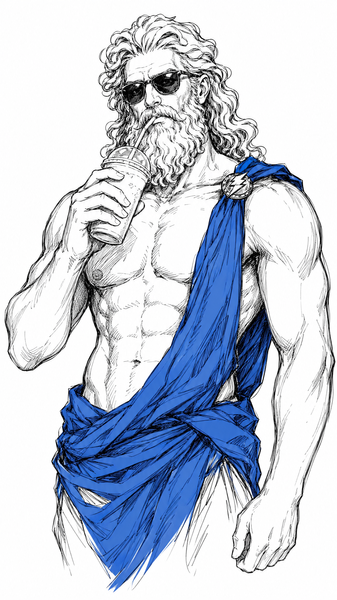 Zeus with Sunglasses and a Cold Drink
