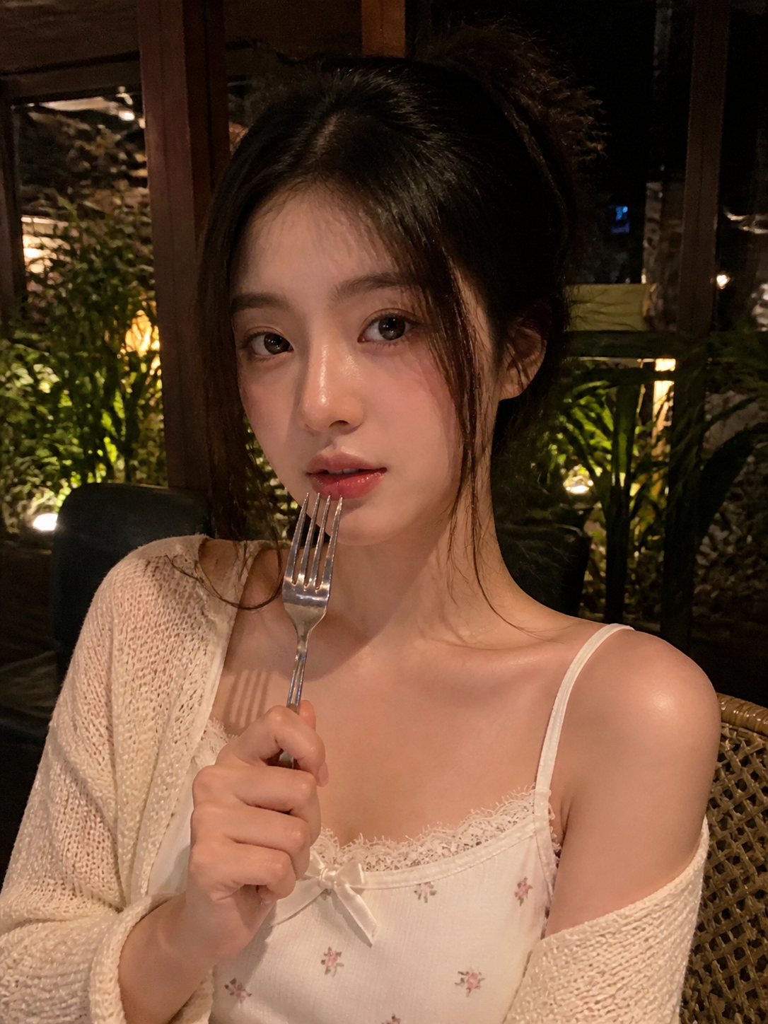 Quiet Dinner Portrait with a Fork