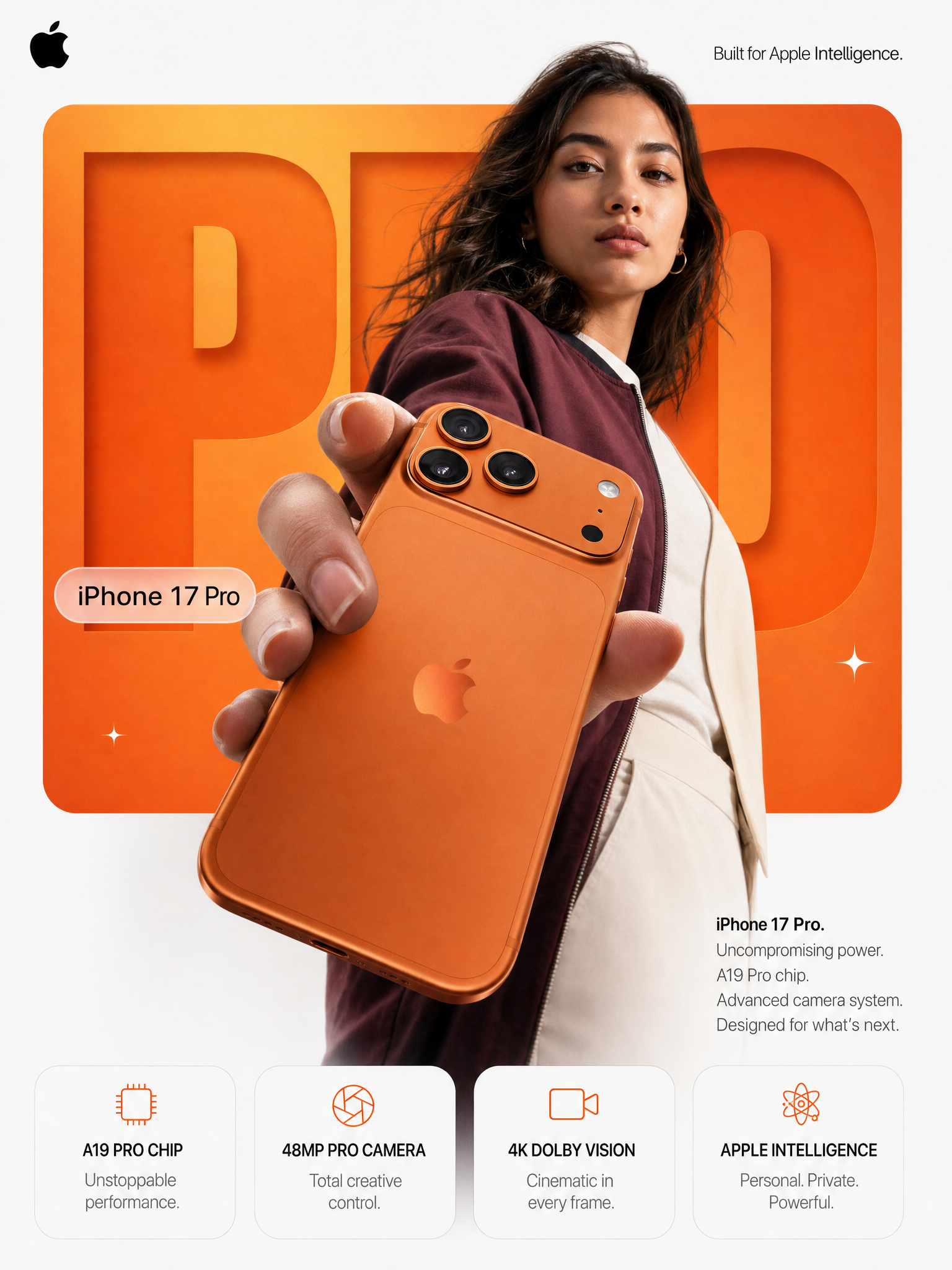 iPhone 17 Pro Titanium Orange Campaign