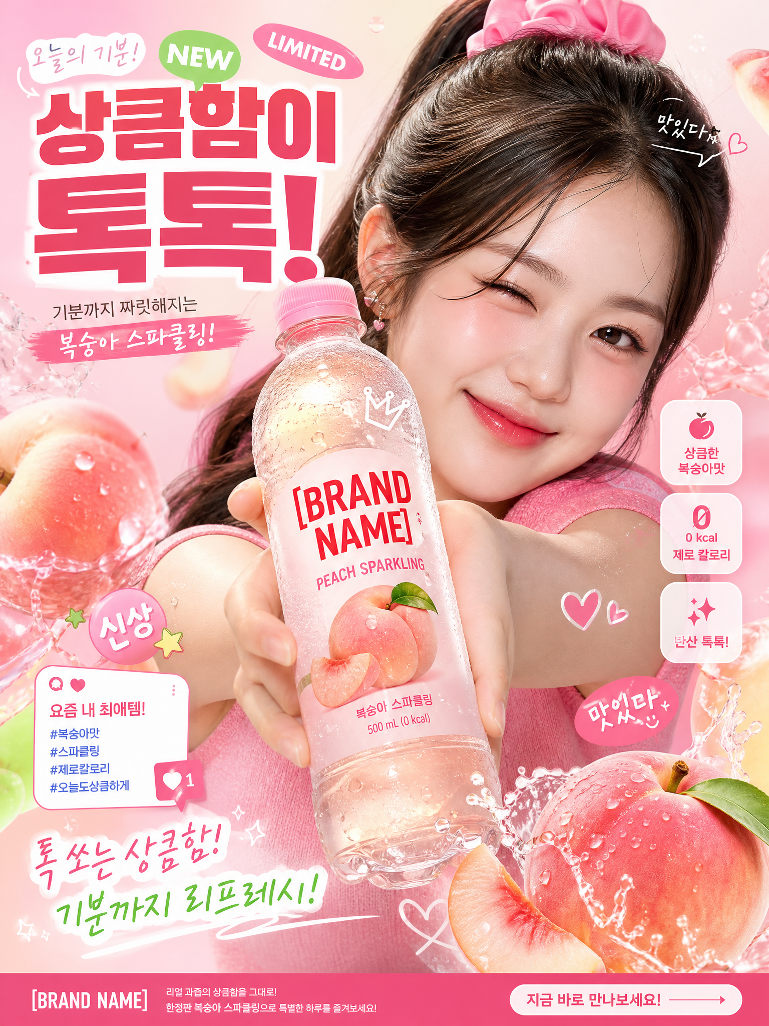 Playful Korean Beverage Poster Template